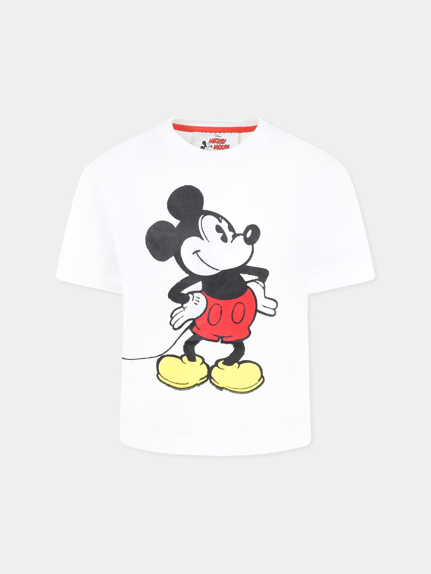 T-shirt blanc pour garçon avec  Micky Mouse