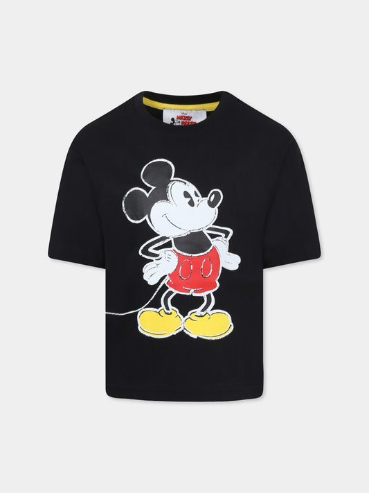 T-shirt blanc pour garçon avec  Micky Mouse