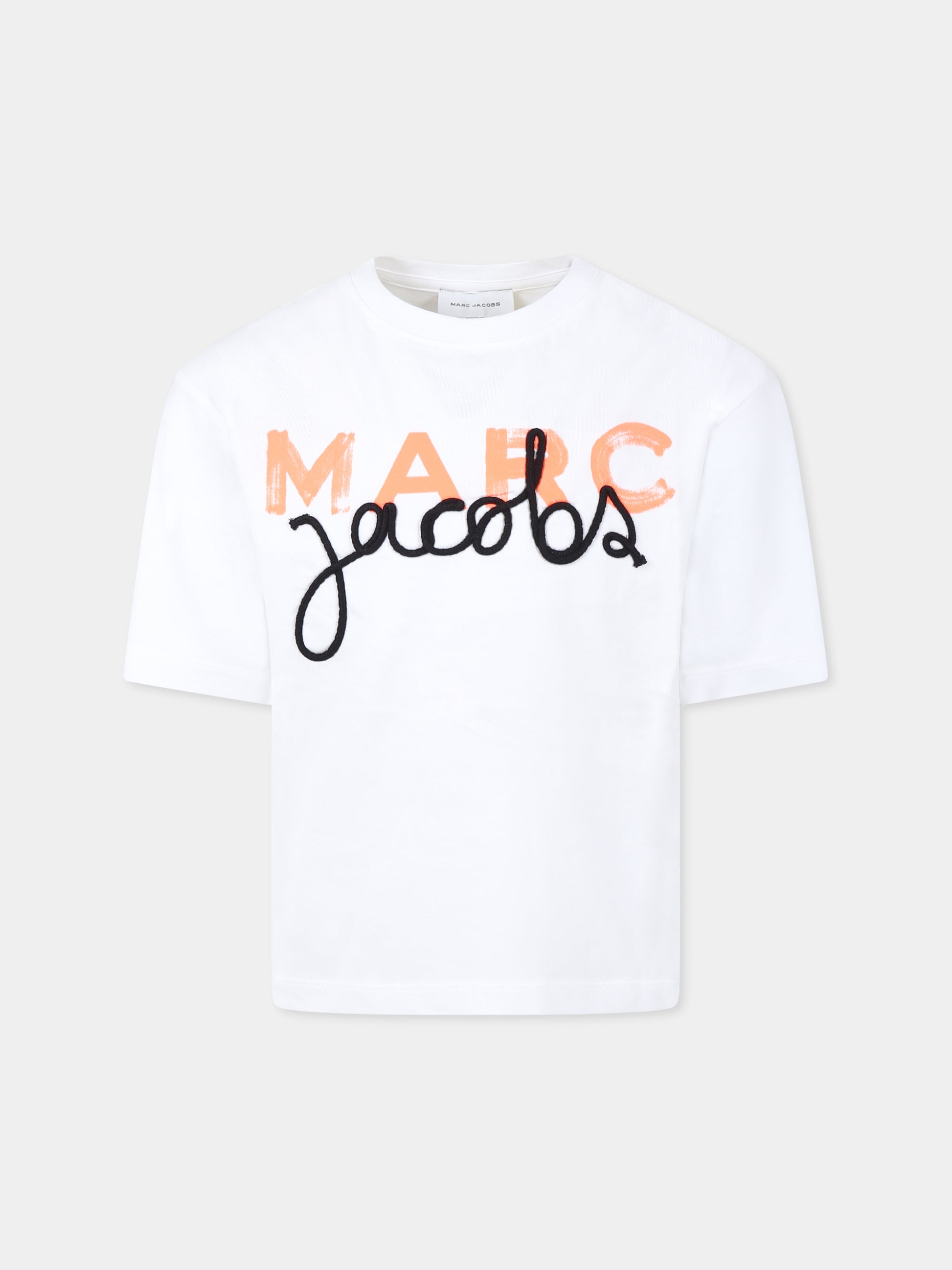 T-shirt bianca per bambini con logo,Marc Jacobs,W60455 10P