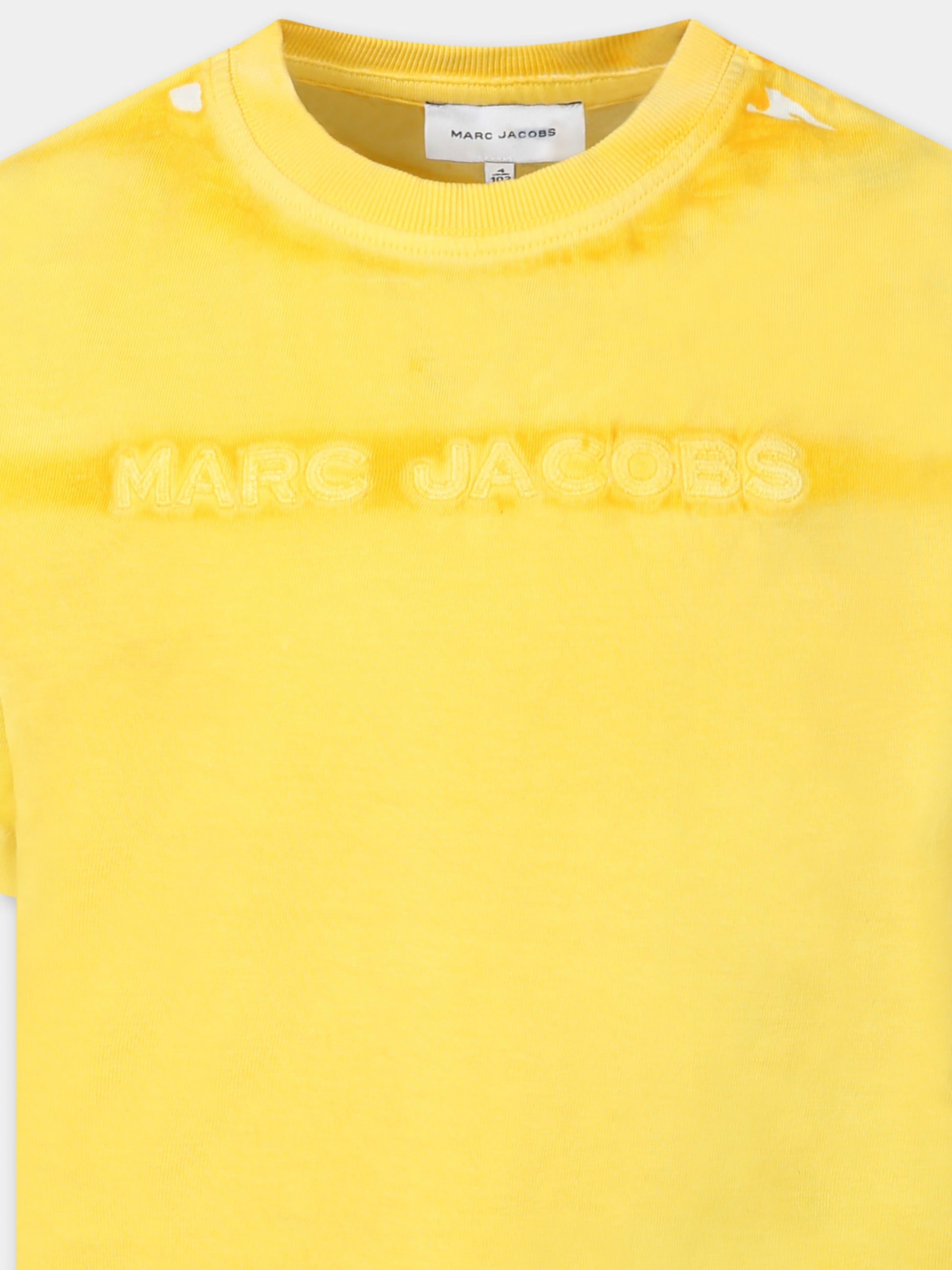 T-shirt gialla per bambini con logo,Marc Jacobs,W60446 526