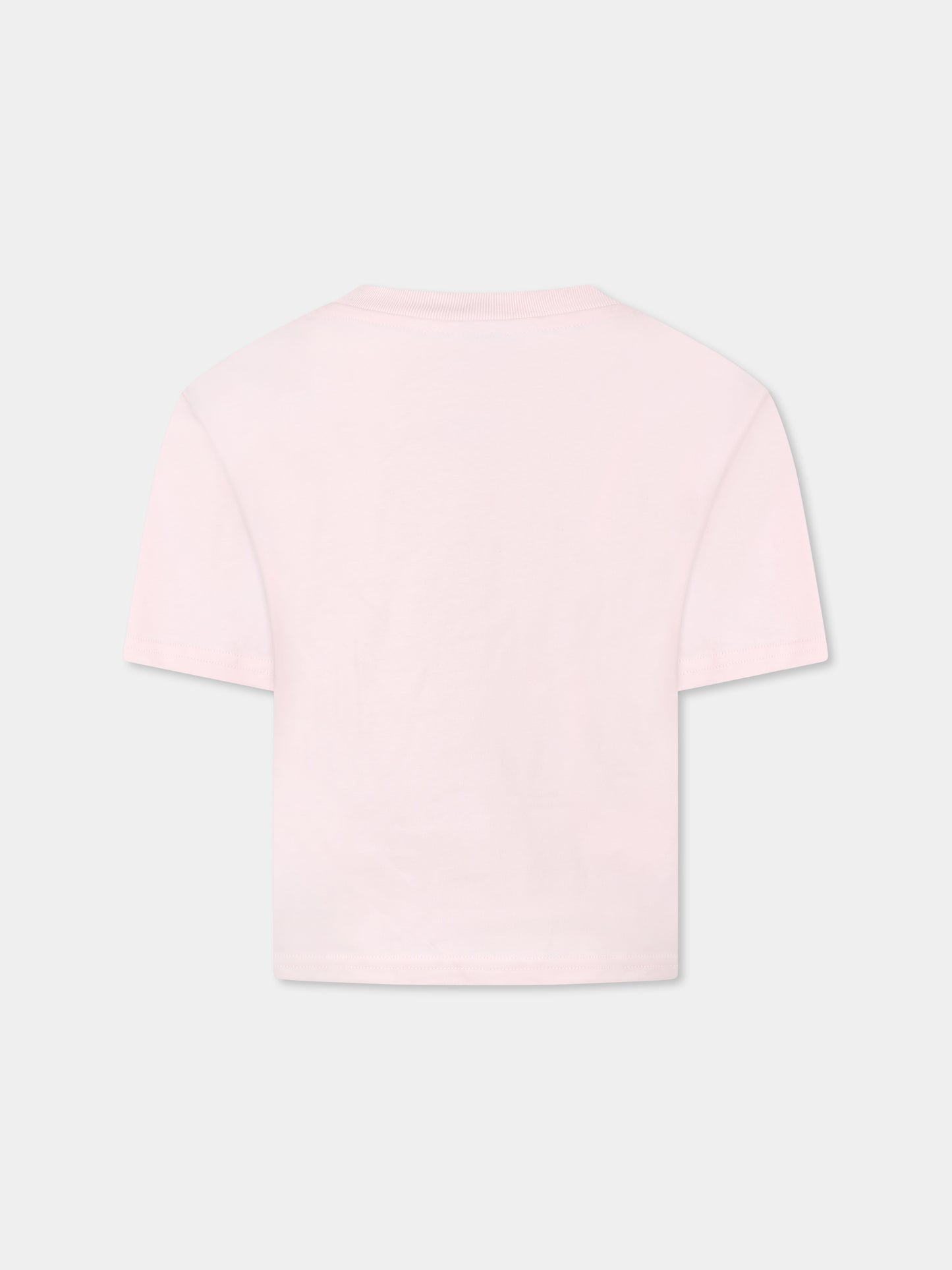 T-shirt rose pour fille avec fleur