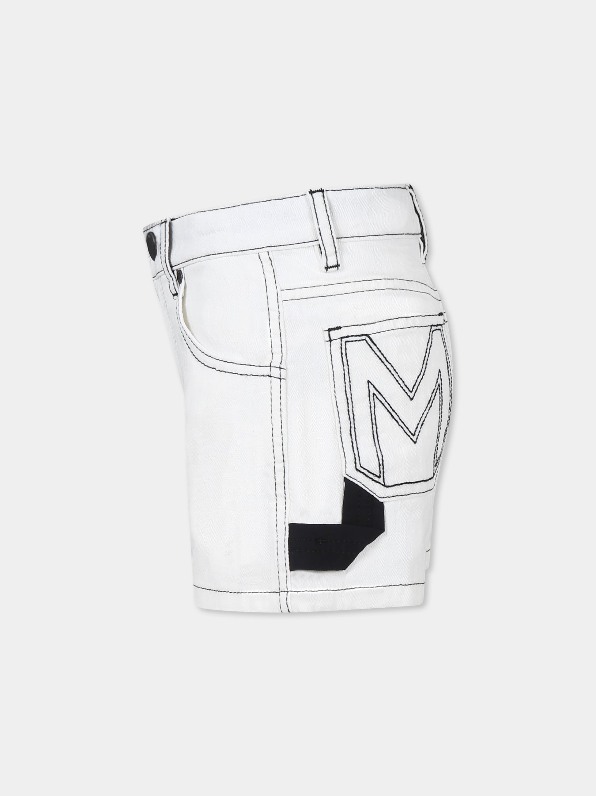 Shorts bianchi per bambina con logo,Marc Jacobs,W60535 148