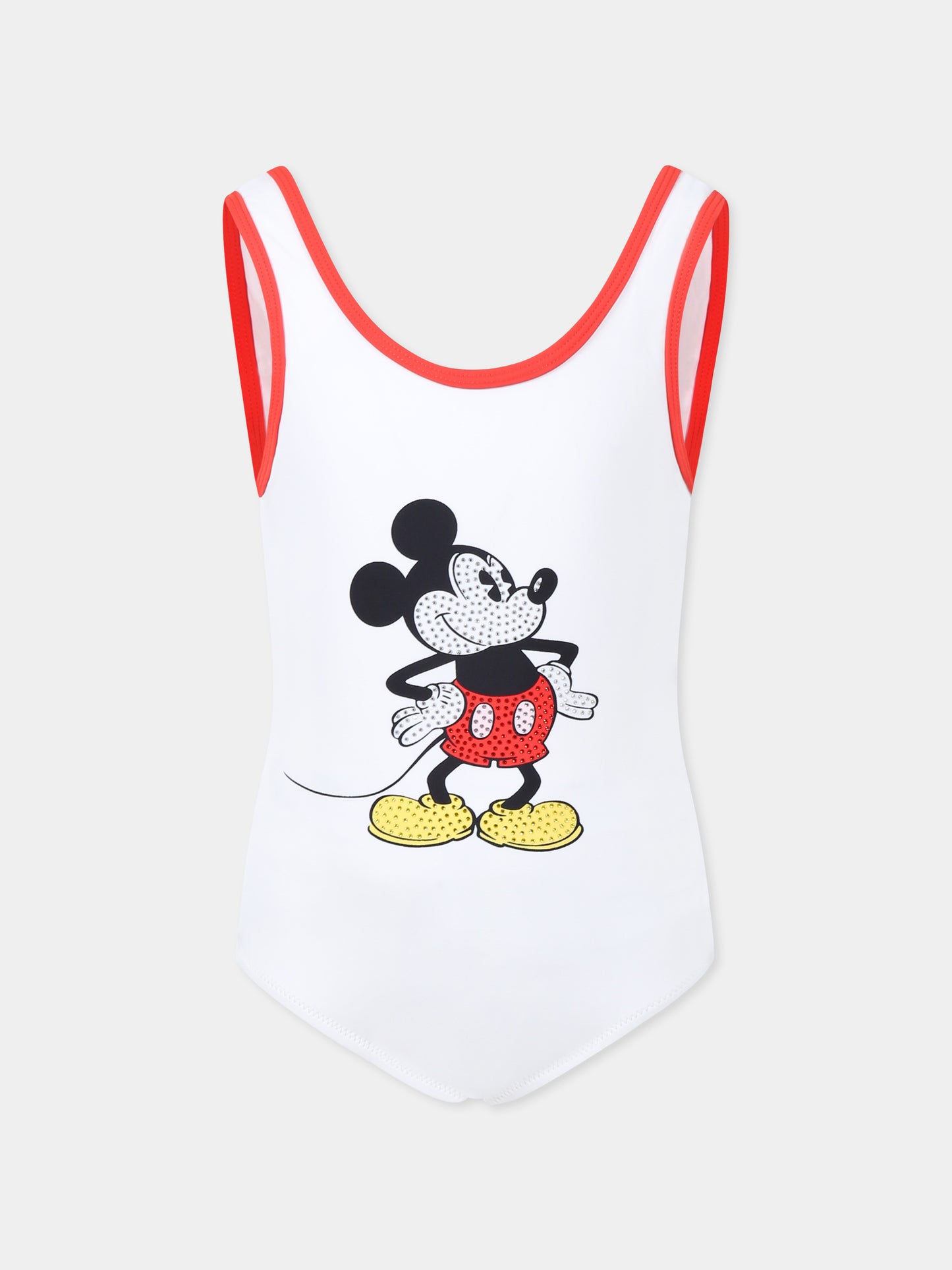 Maillot de bain blanc pour fille avec Mickey Mouse