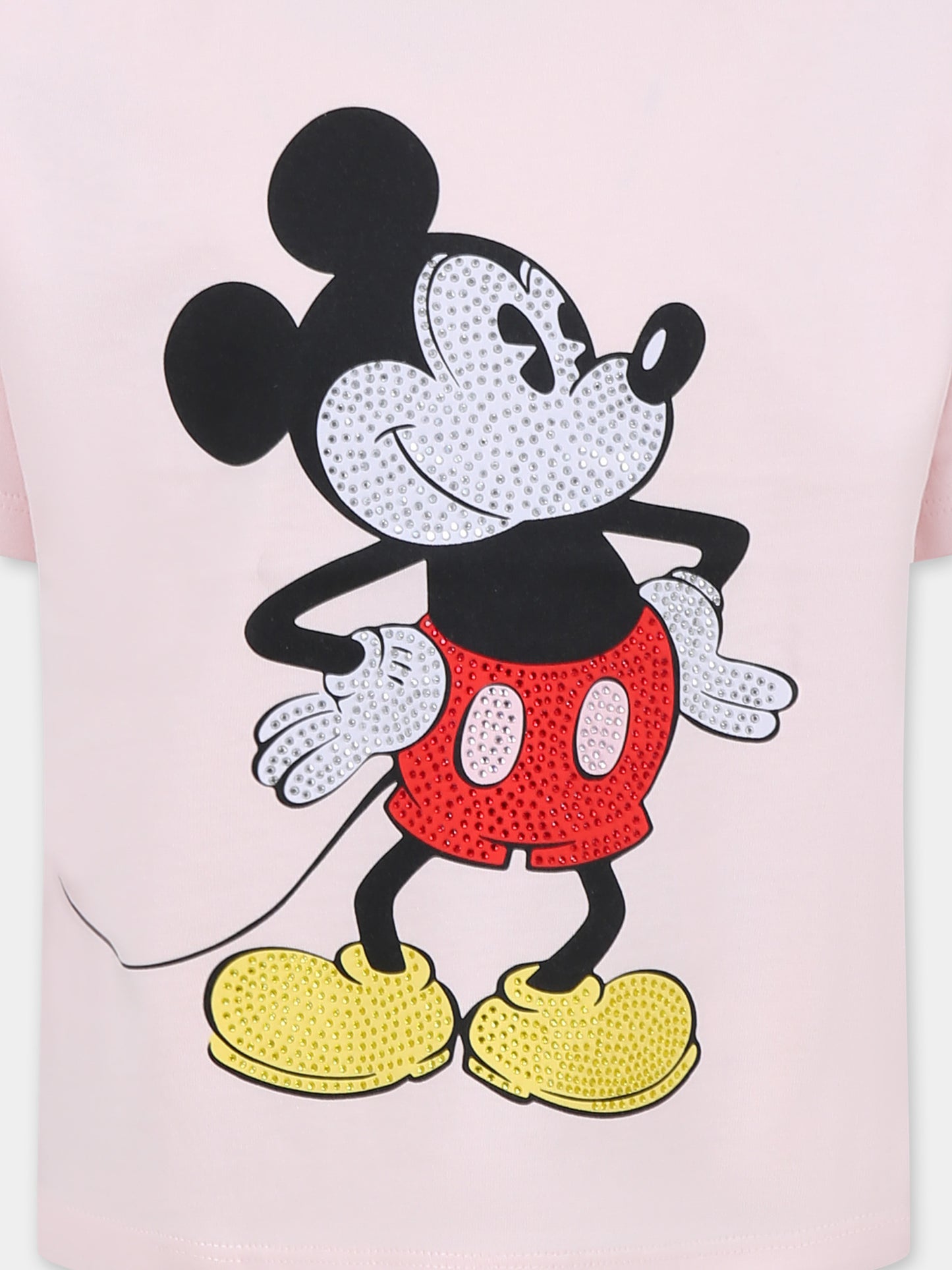 T-shirt rose pour fille avec  Micky Mouse