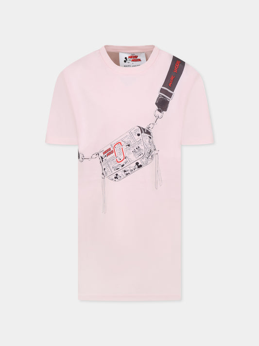 Robe rose pour fille avec imprimé sac