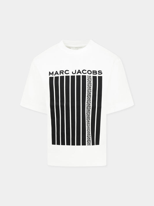 T-shirt blanc pour garçon avec logo