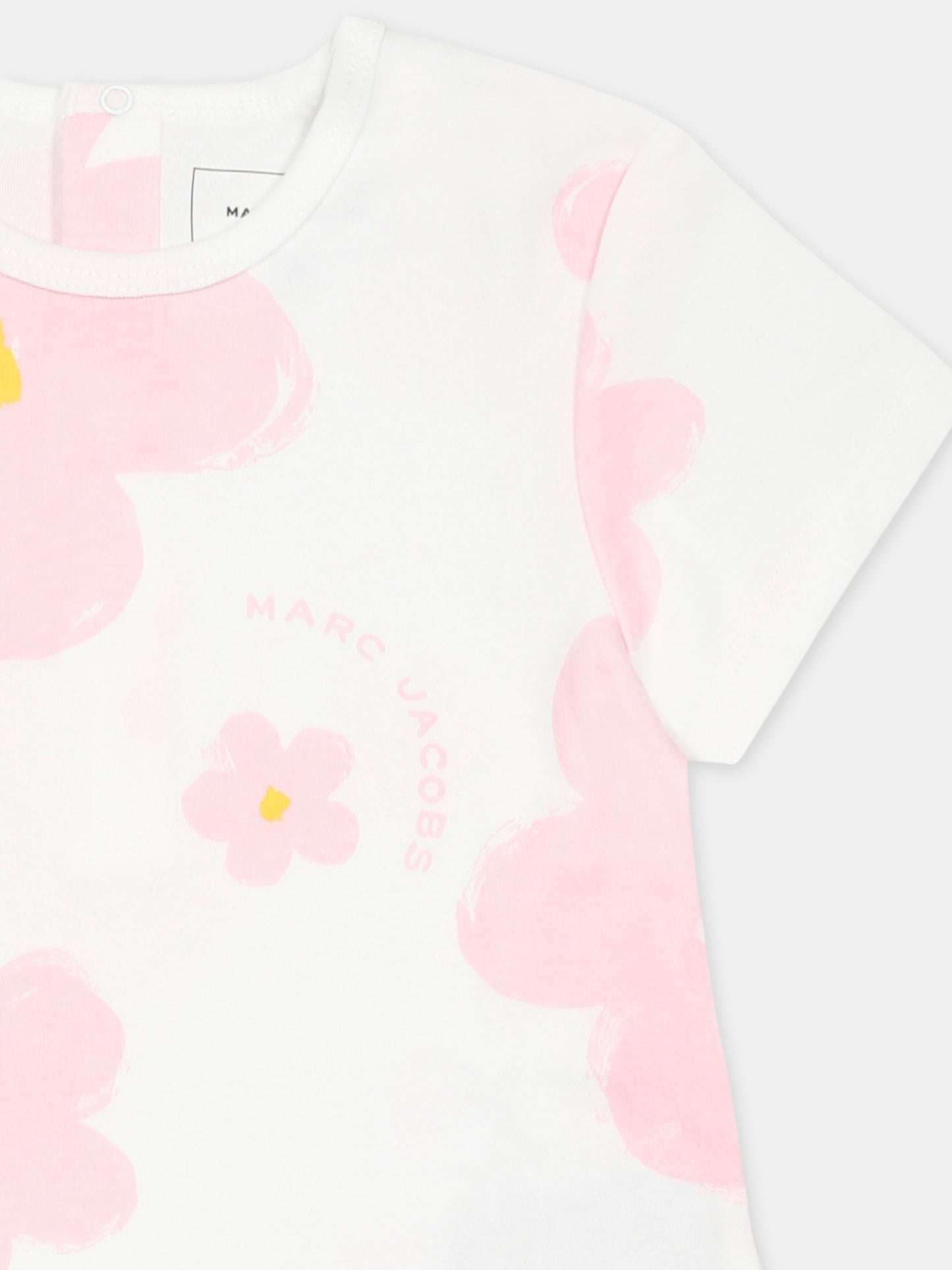 Vestito bianco per neonata con fiori all over,Marc Jacobs,W60506 126