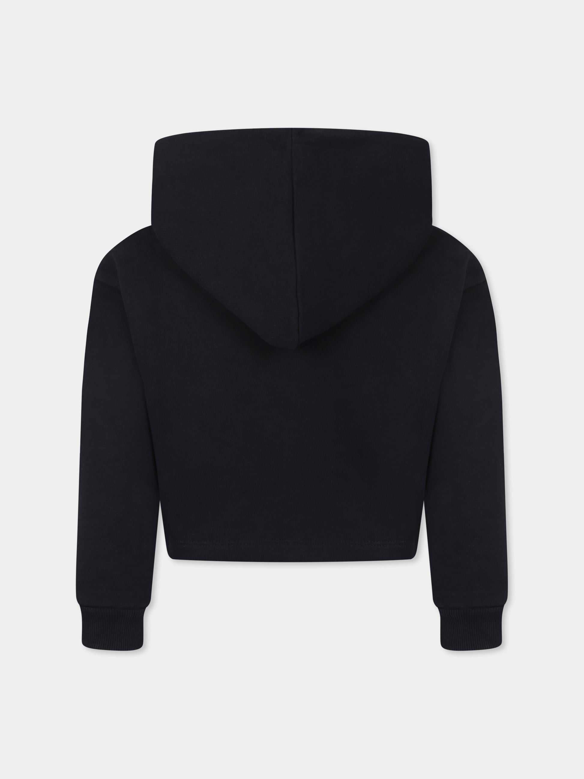Felpa crop nera per bambina con logo,Marc Jacobs,W60536 09B