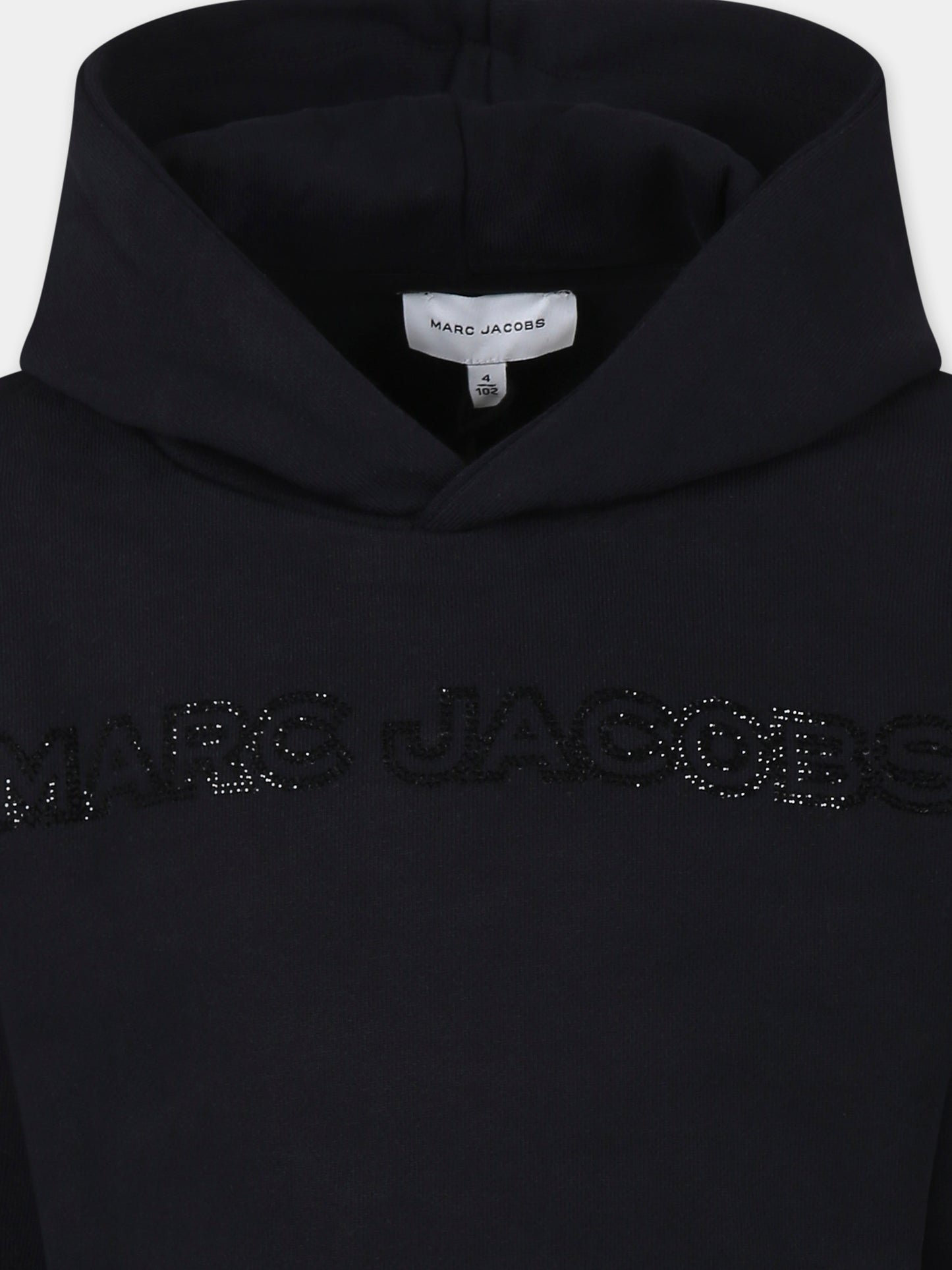 Felpa crop nera per bambina con logo,Marc Jacobs,W60536 09B