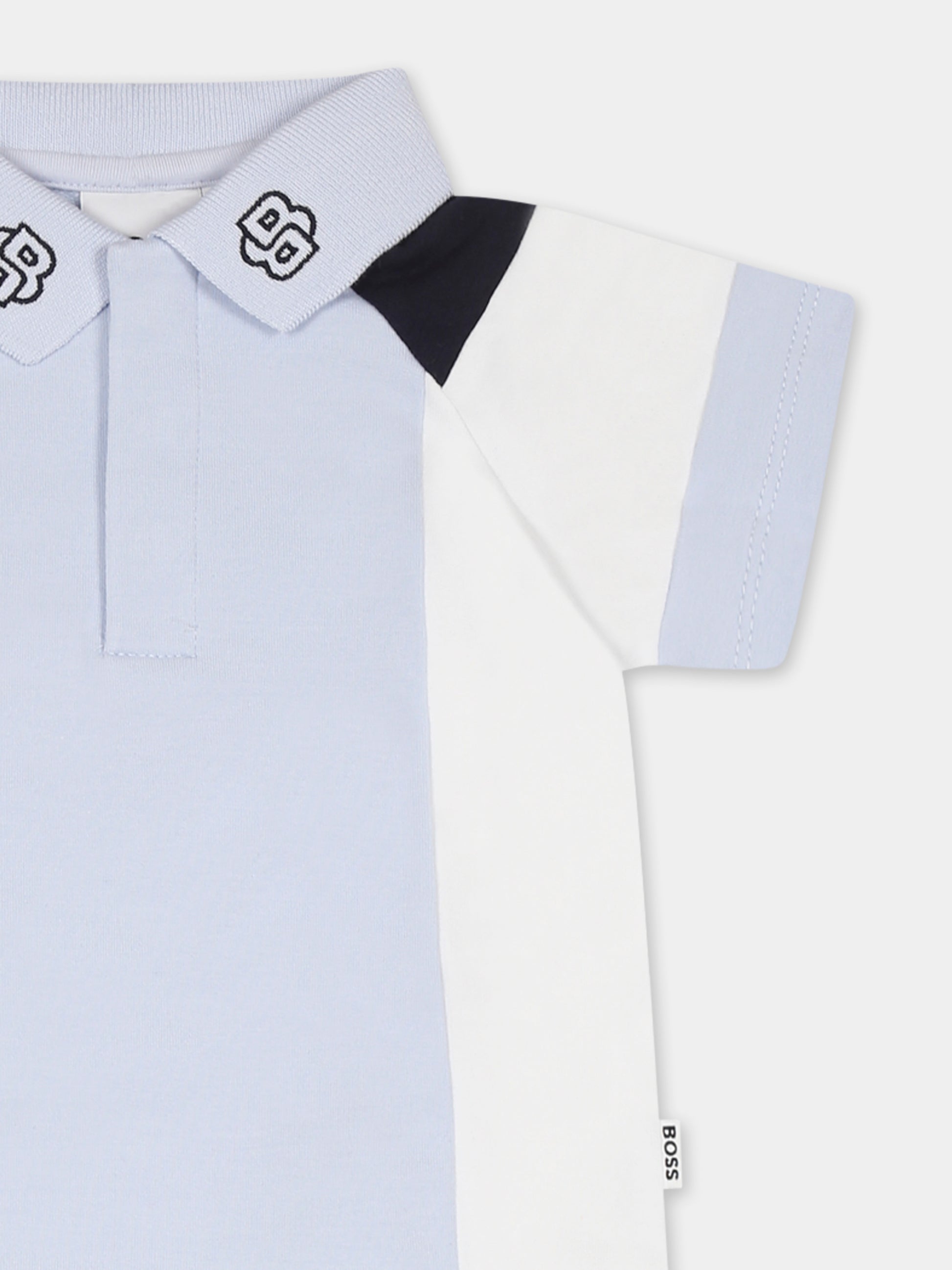 Completo celeste per neonato con logo,Boss,J52211 771