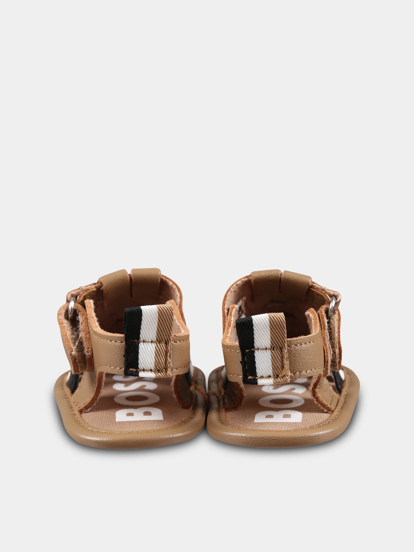 Sandali marroni per neonato con logo,Boss,J51668 269
