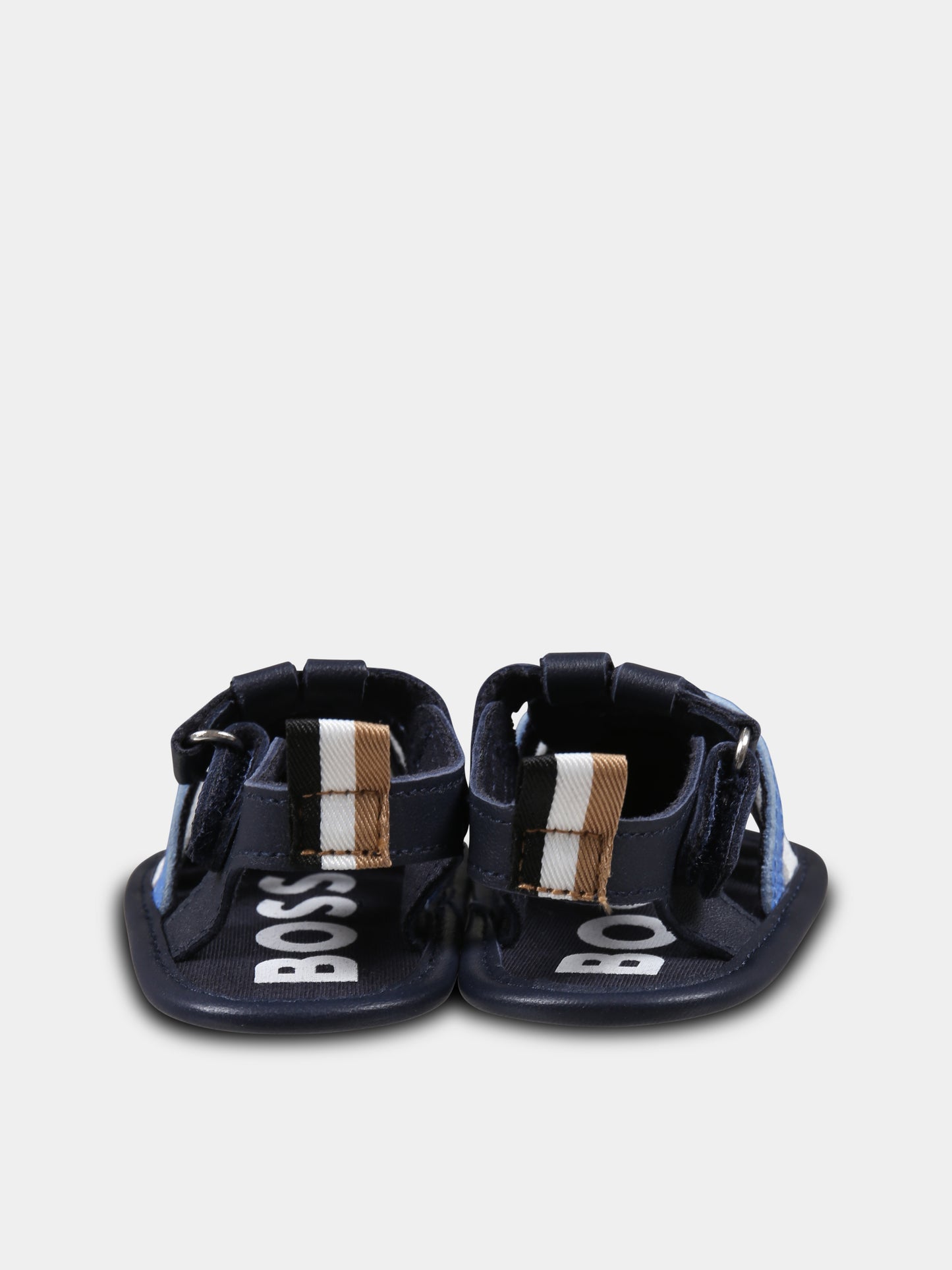 Sandali blu per neonato con logo,Boss,J51668 849