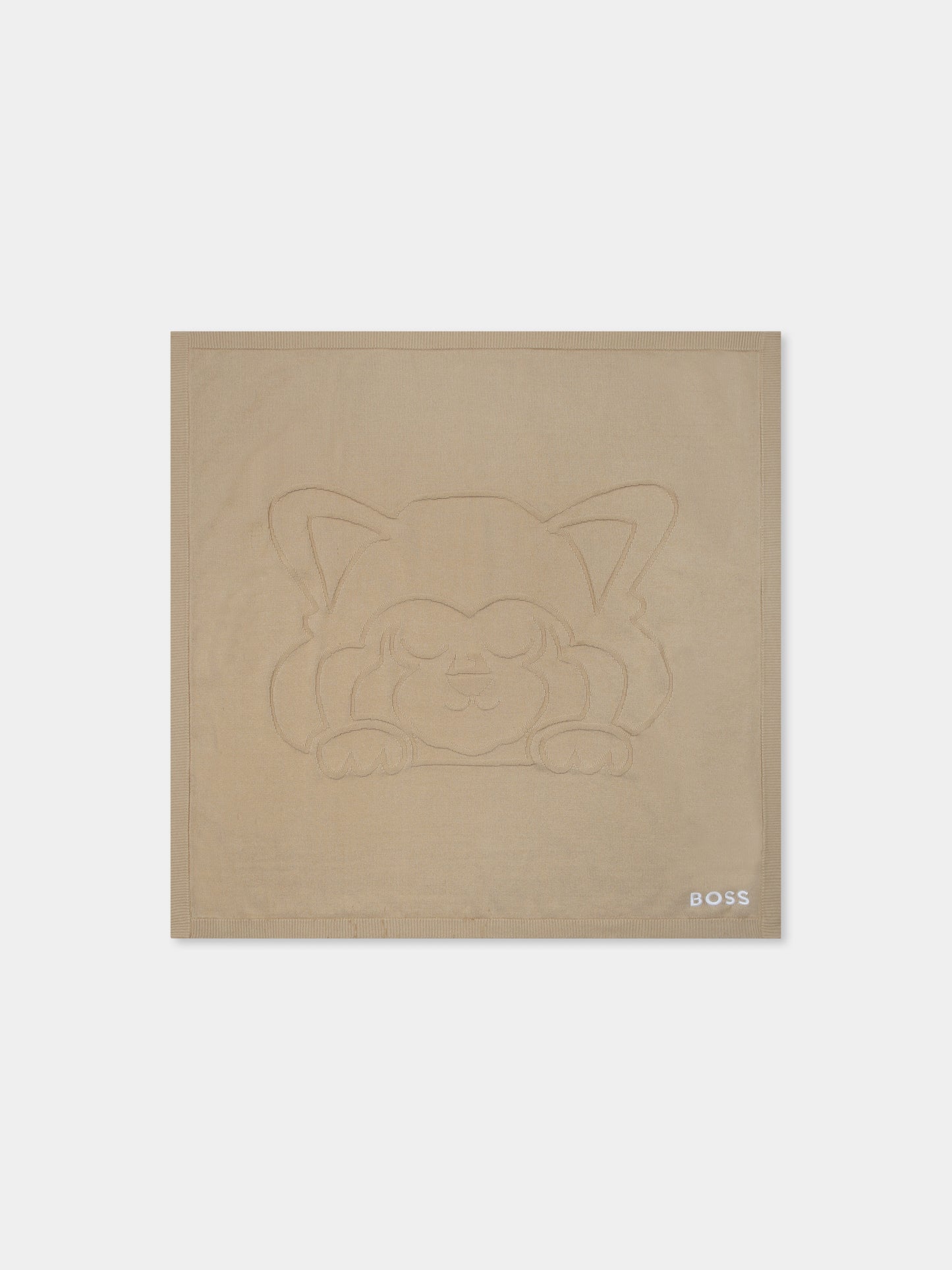Couverture beige pour bébé garçon avec panda