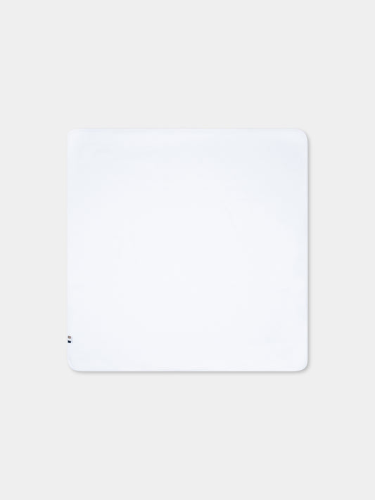 Couverture blanche pour bébé garçon avec logo
