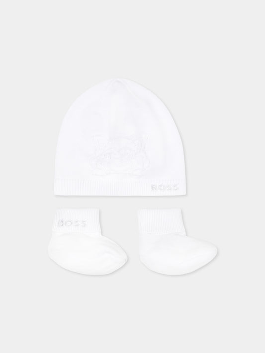 Ensemble d'accessoires blanches pour bébé garçon avec logo