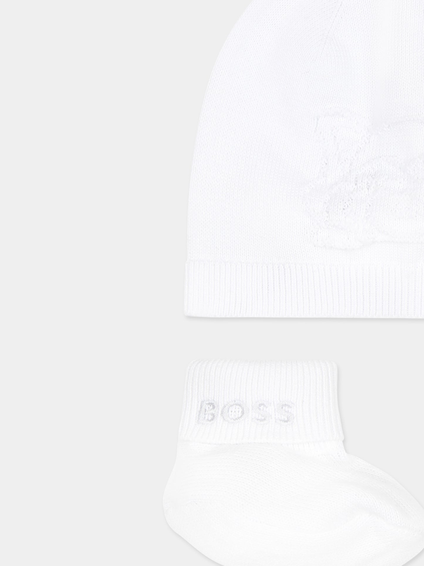 Ensemble d'accessoires blanches pour bébé garçon avec logo