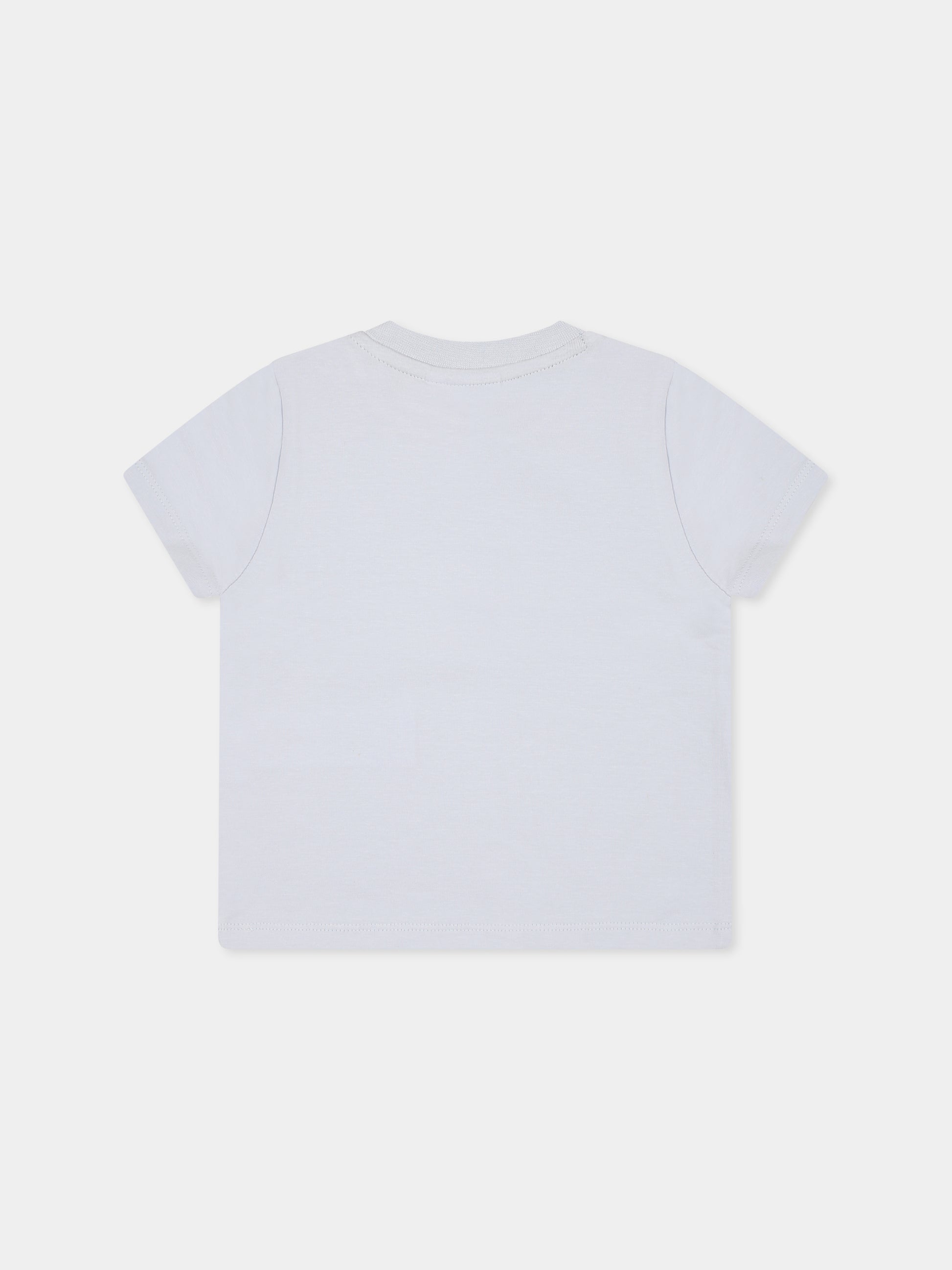 T-shirt celeste per neonato con logo,Boss,J52198 771