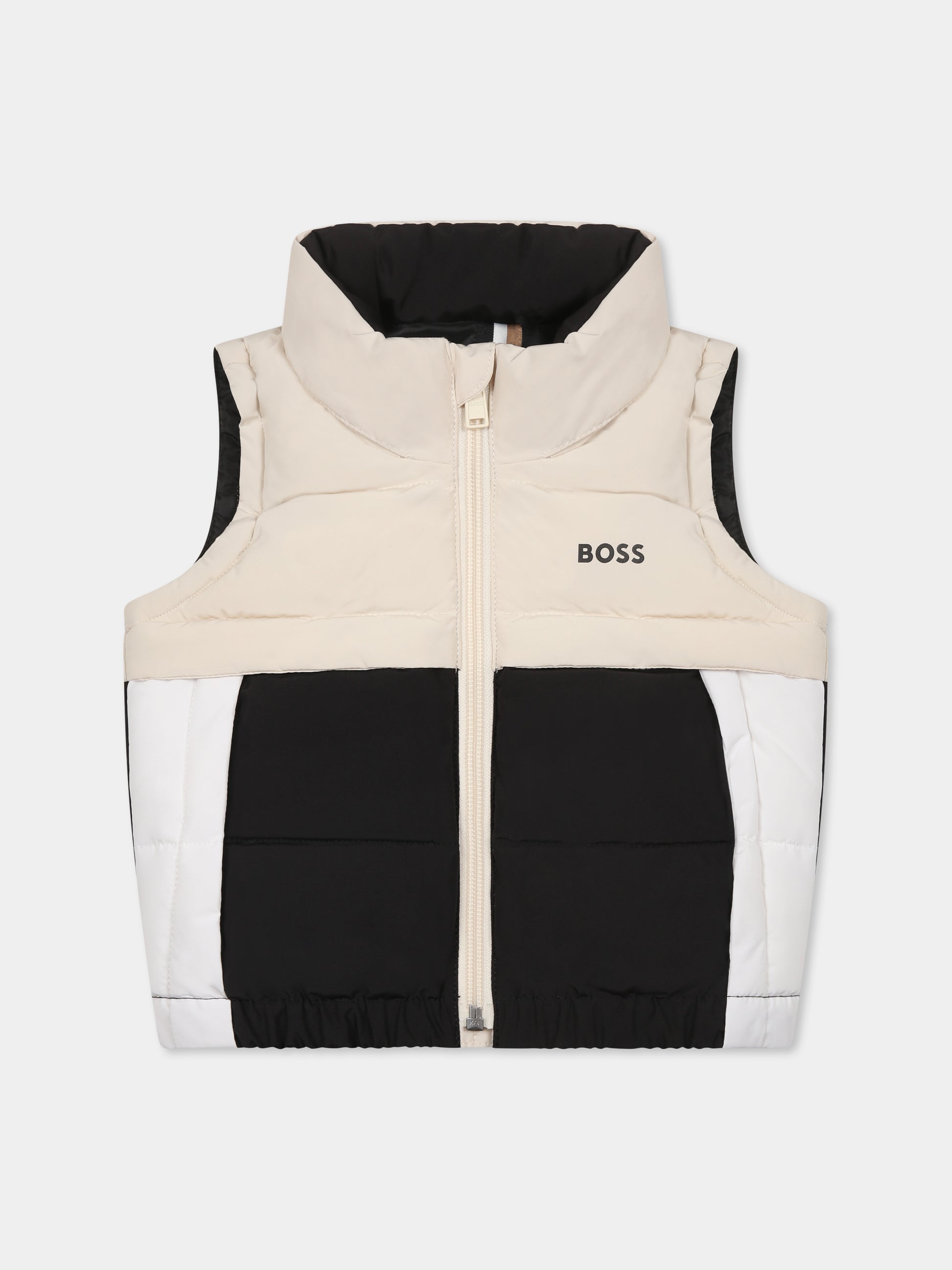 Gilet multicolor per neonato con logo,Boss,J52121 21C