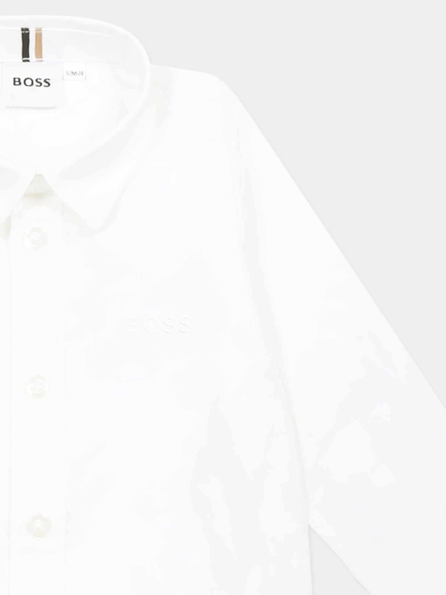 Camicia bianca per neonato con logo,Boss,J52087 10P