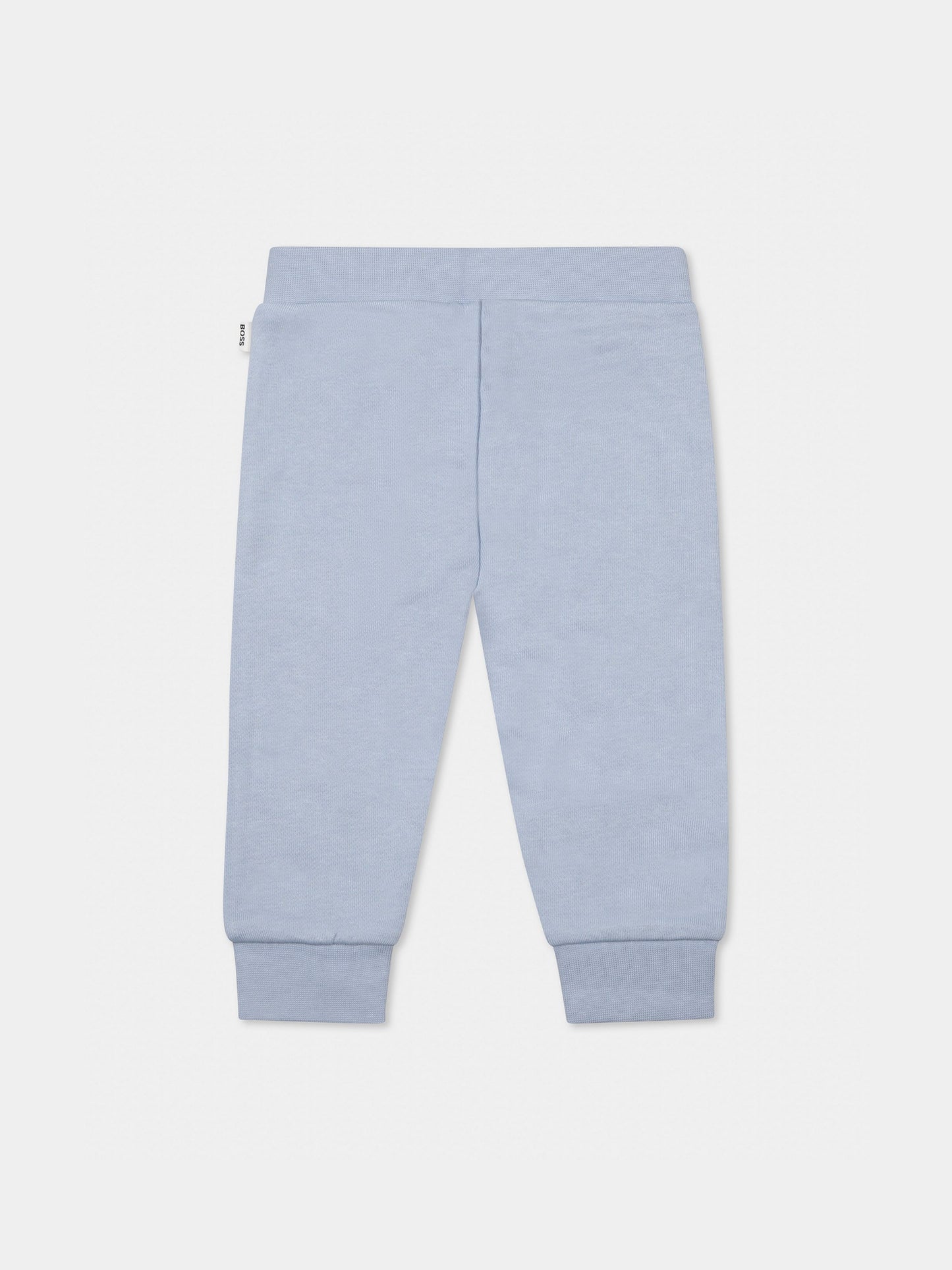 Pantalon bleu clair pour bébé garçon avec logo