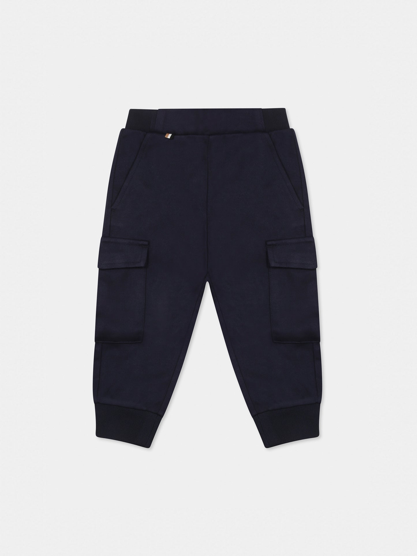 Pantalon bleu pour bébé garçon avec logo