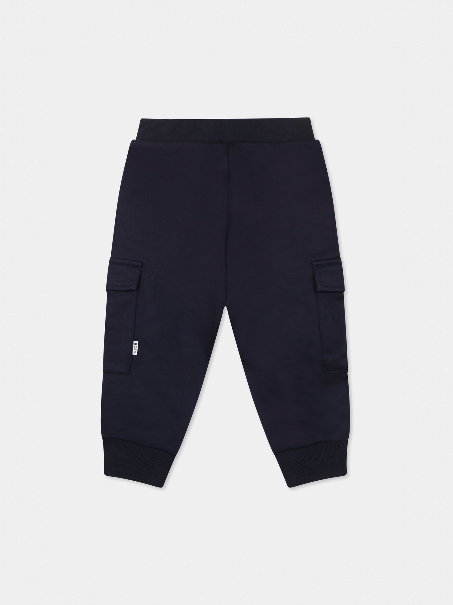 Pantalon bleu pour bébé garçon avec logo
