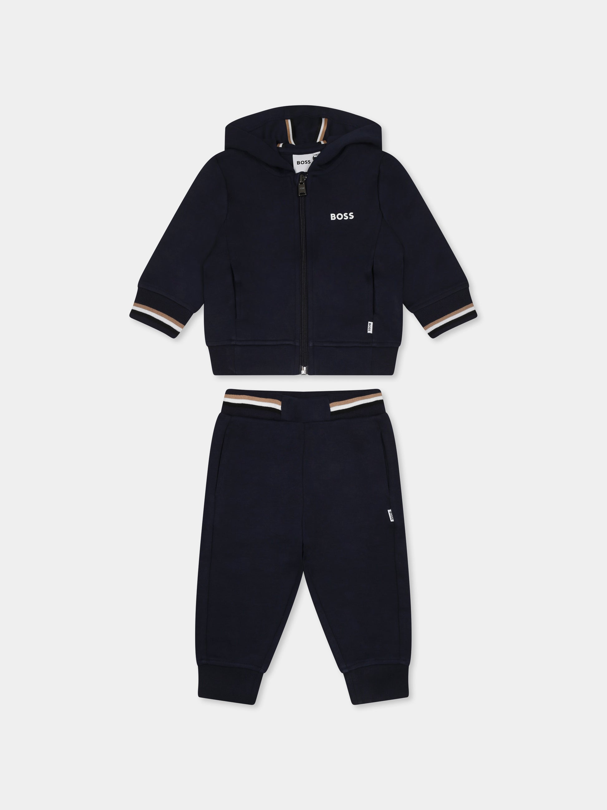 Completo blu per neonato con logo,Boss,J52126 849