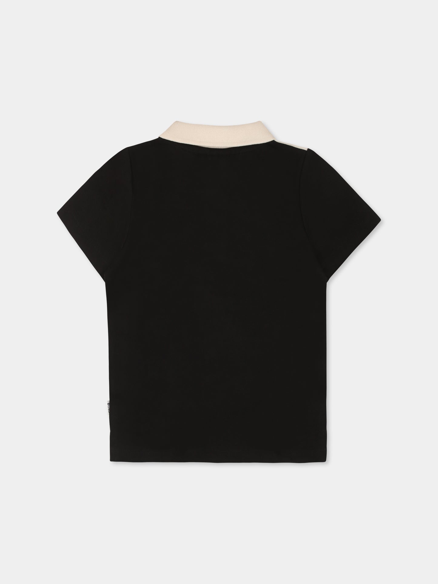 Polo nera per neonato con logo,Boss,J52098 09B