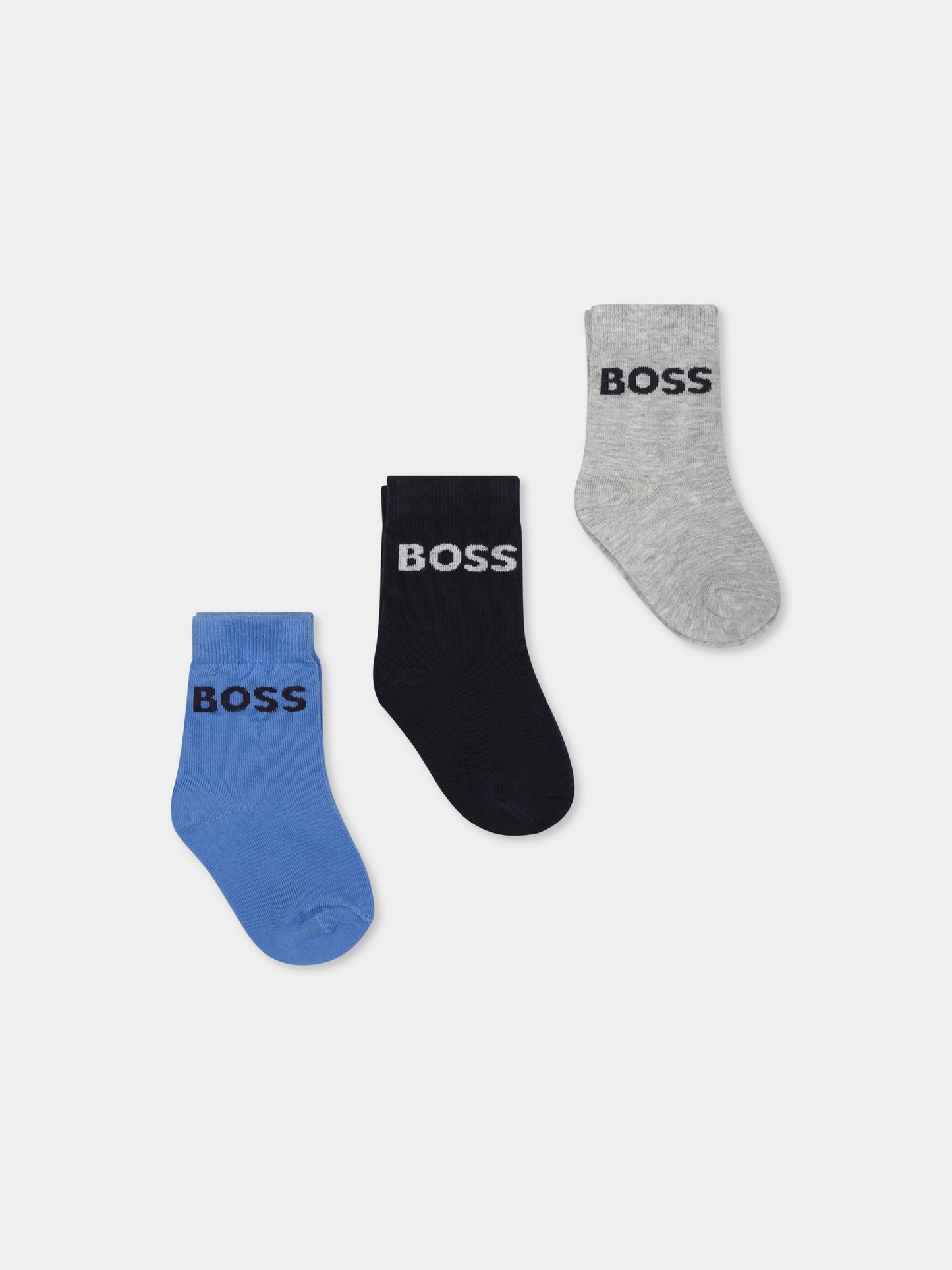 Set calzini multicolor per neonato con logo,Boss,J51745 849