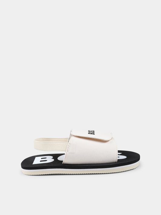 Sandali beige per bambino con logo,Boss,J52156 249