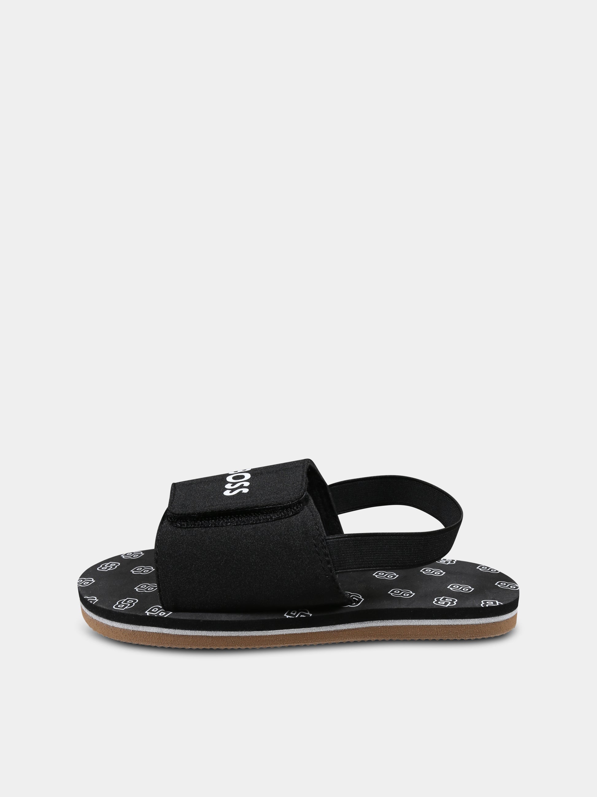 Sandali neri per bambino con logo,Boss,J52156 09B