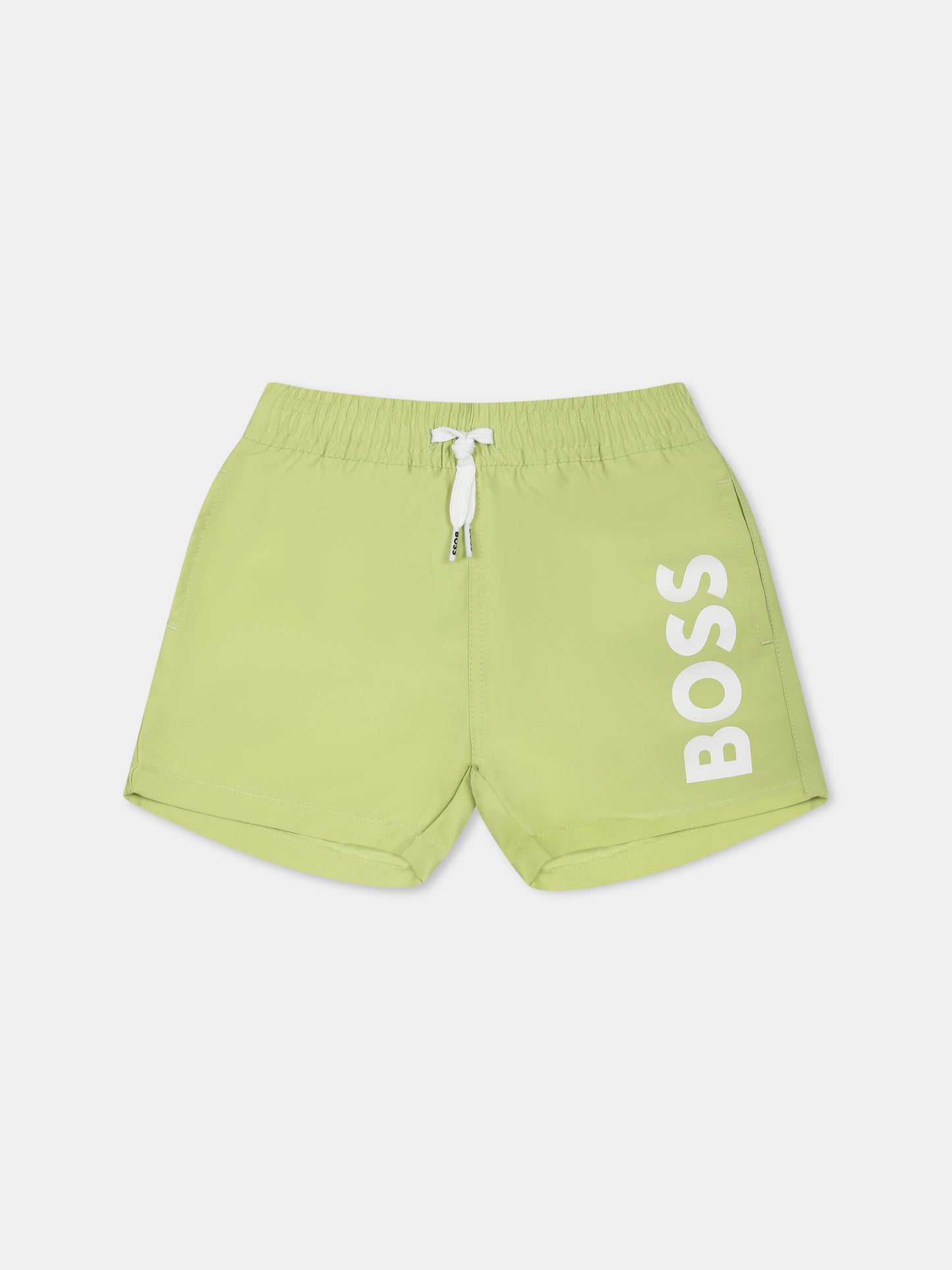 Short de bain vert pour bébé garçon avec logo