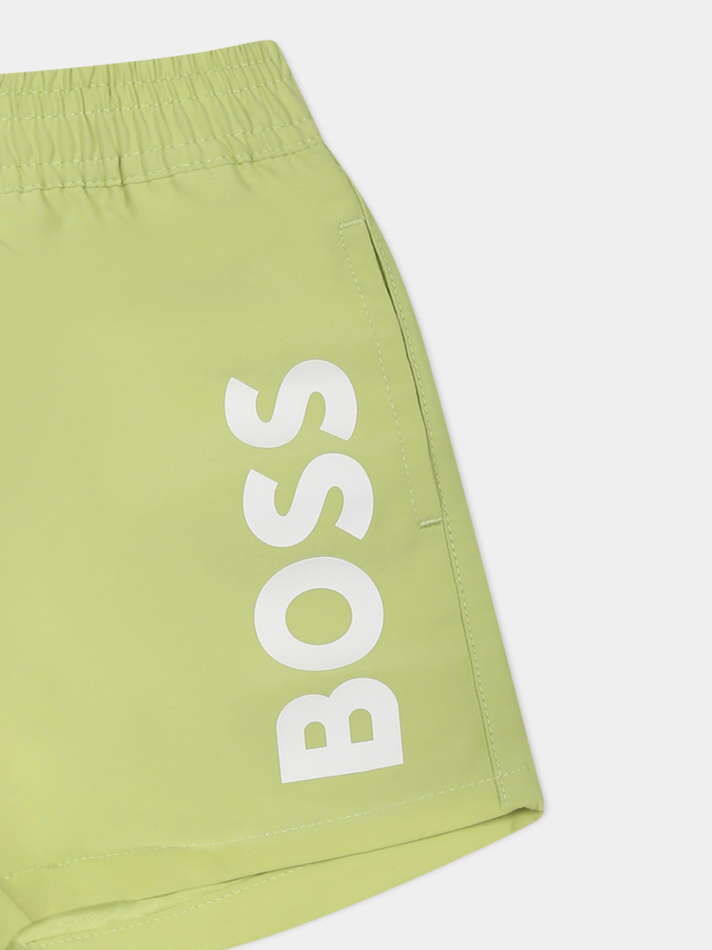 Short de bain vert pour bébé garçon avec logo