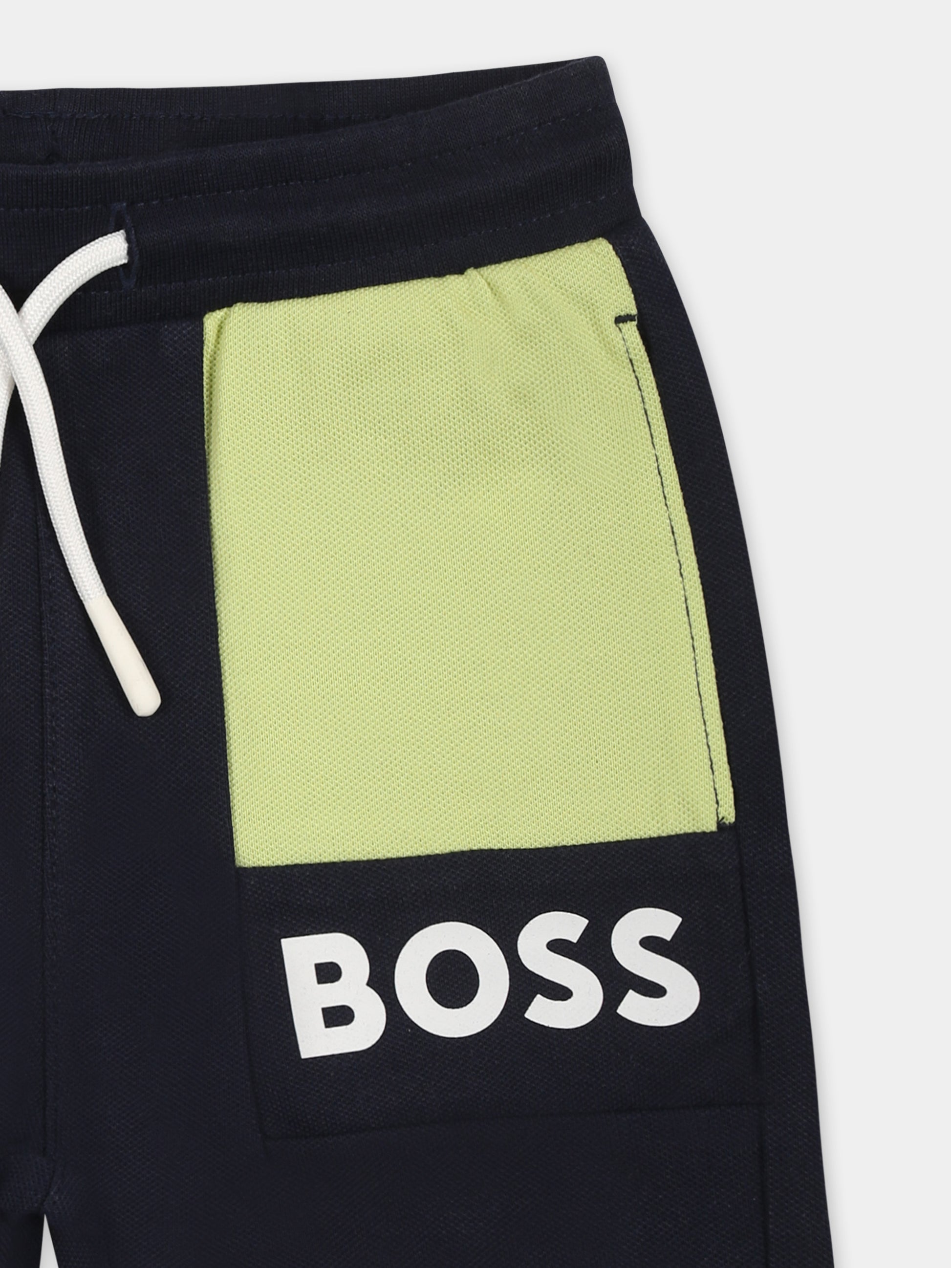 Shorts blu per neonato con logo,Boss,J52083 849