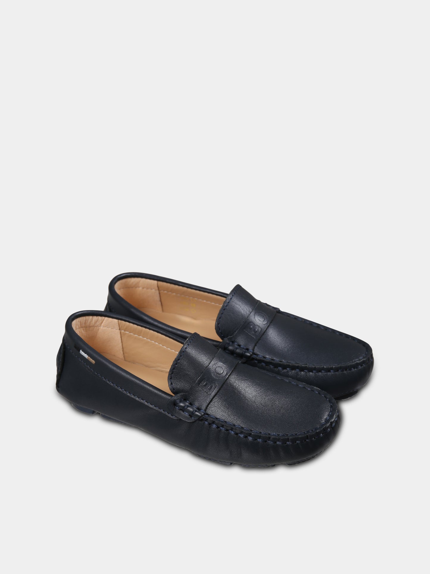 Mocassini blu per bambino con logo,Boss,J51651 849