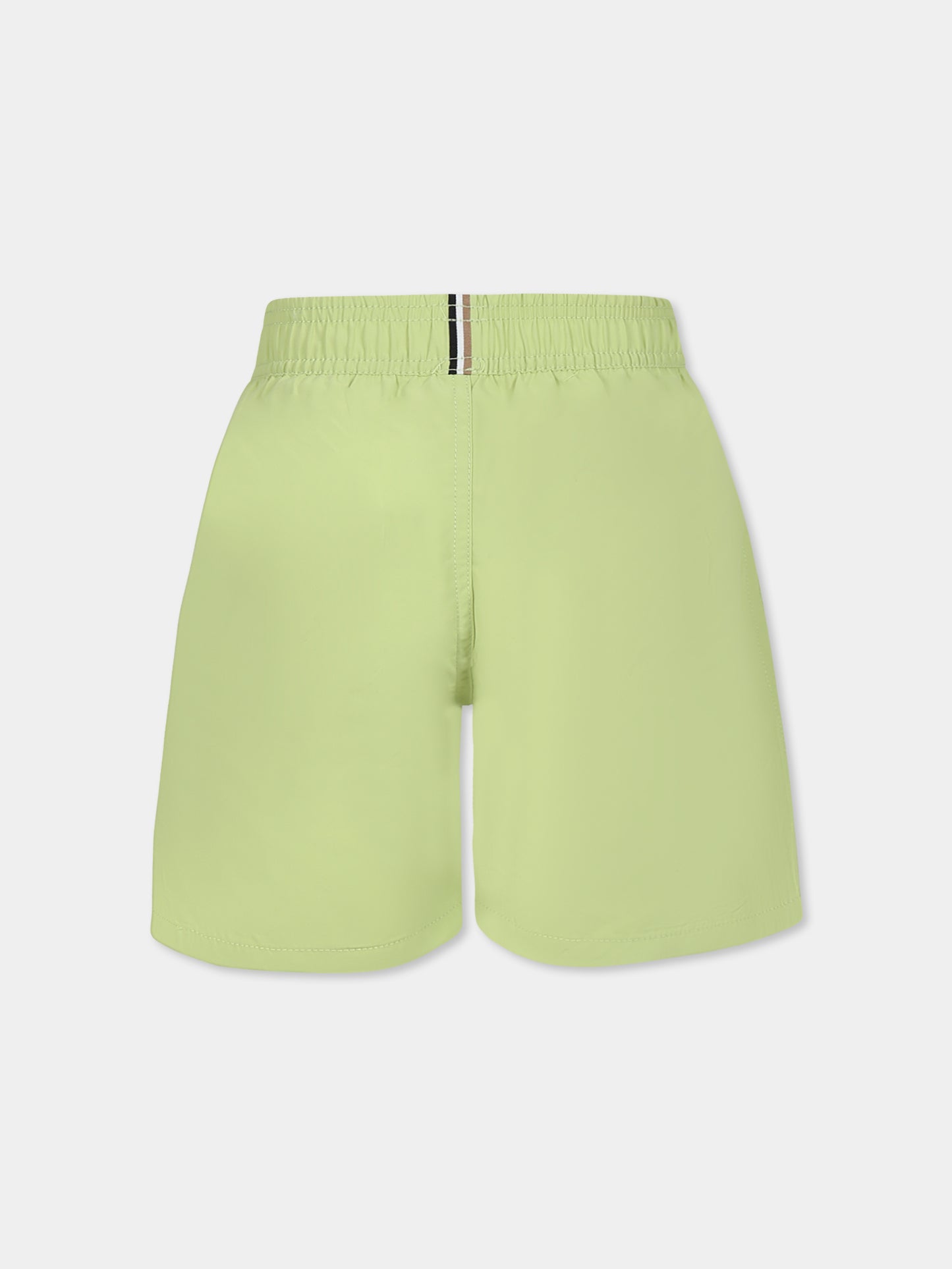 Short de bain vert pour garçon avec logo