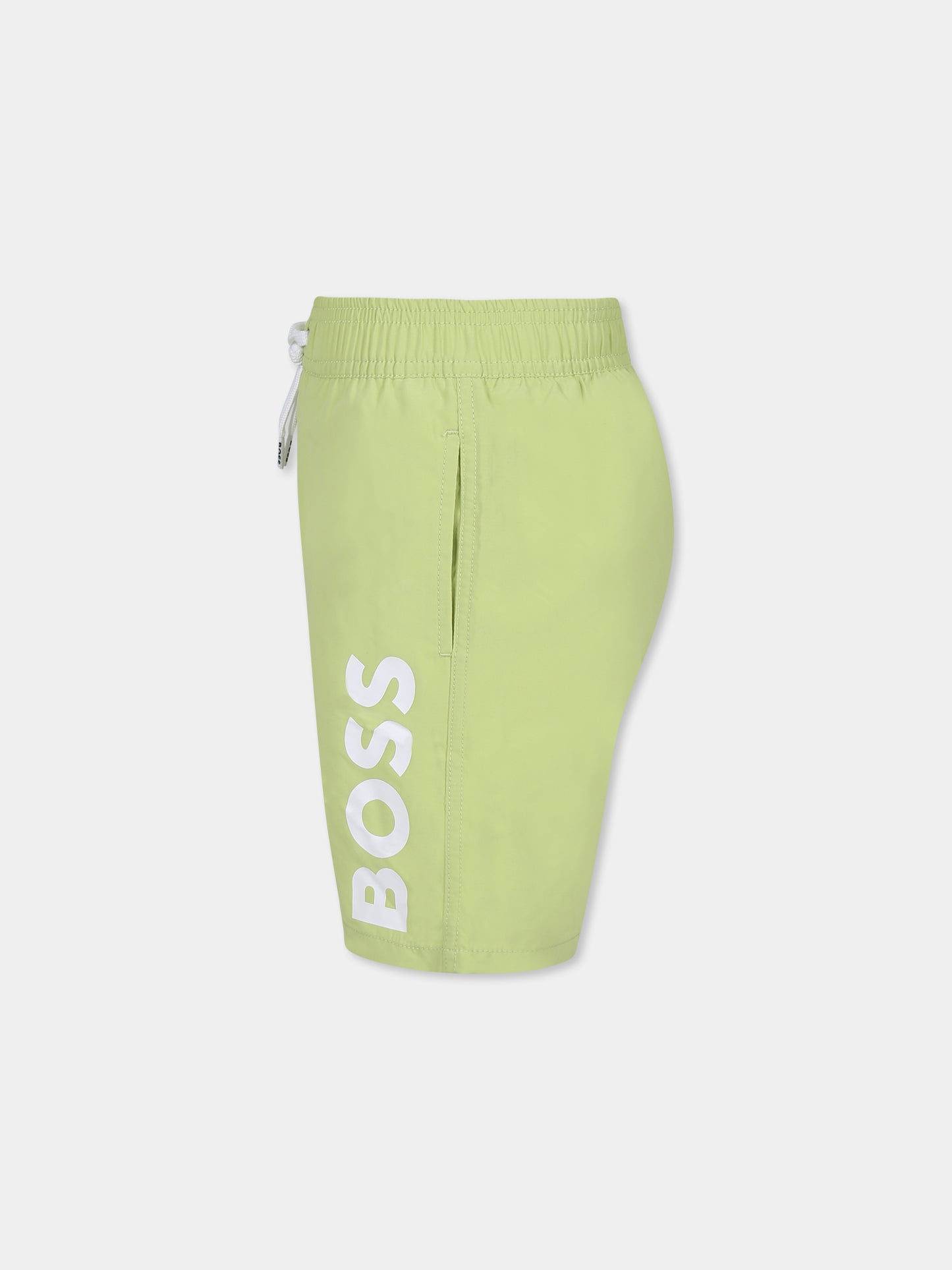Short de bain vert pour garçon avec logo