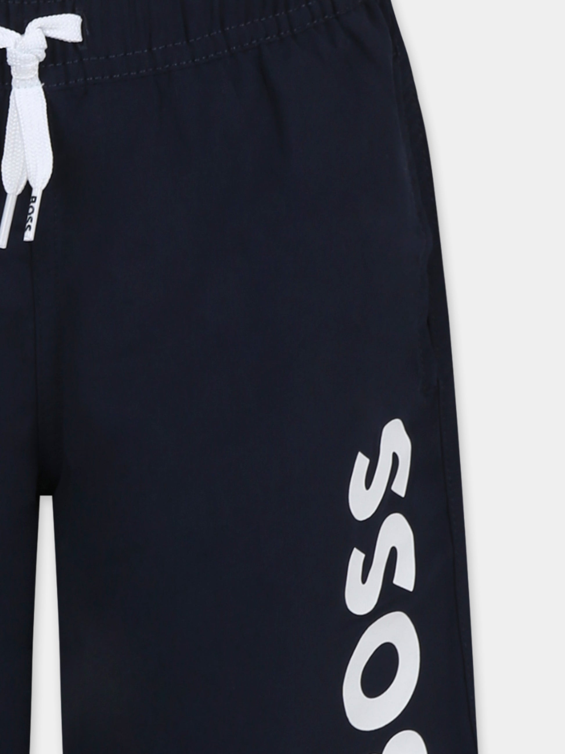 Boxer mare blu per bambino con logo,Boss,J51973 849