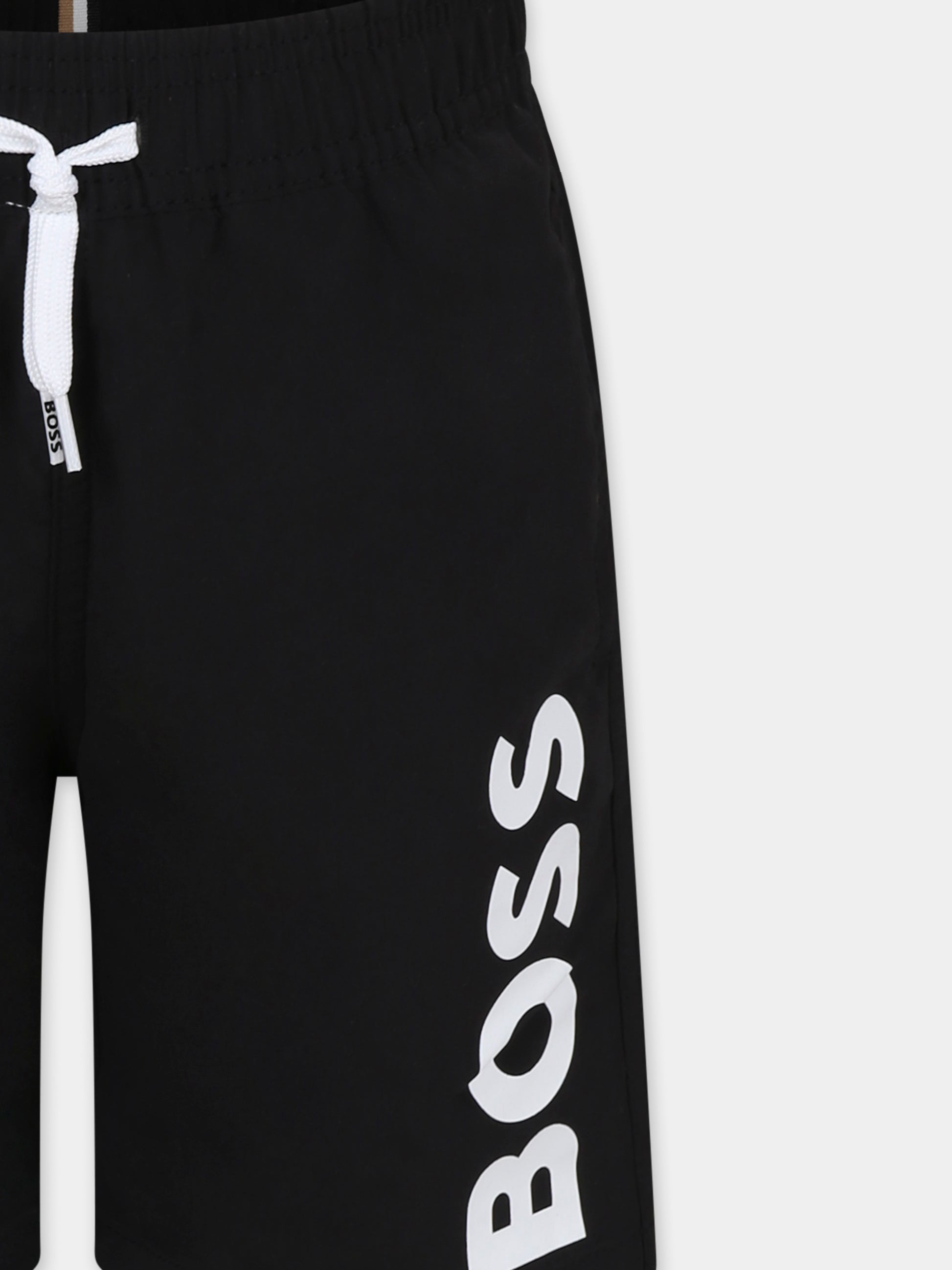 Boxer mare nero per bambino con logo,Boss,J51973 09B