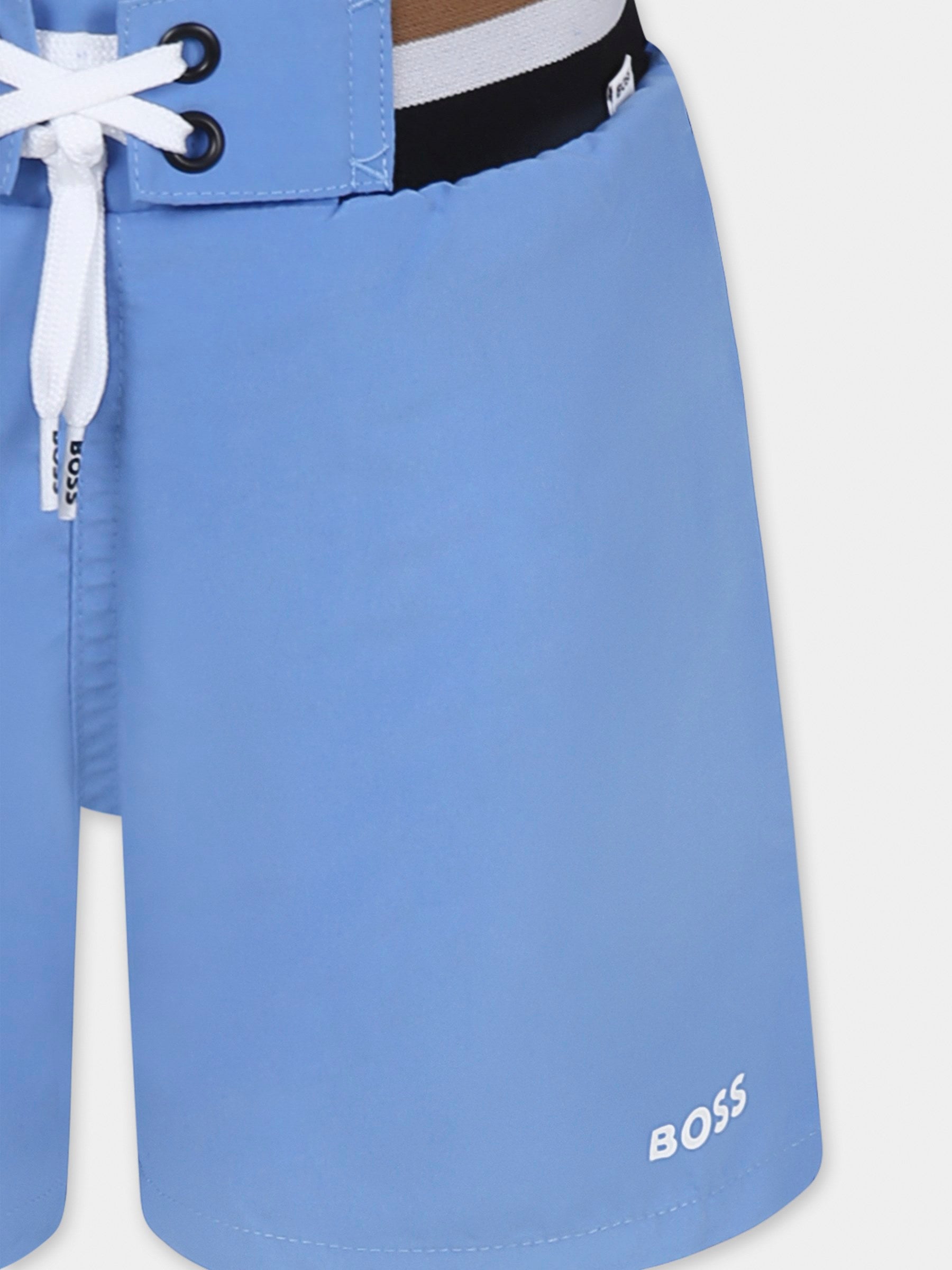 Boxer mare celeste per bambino con logo,Boss,J51969 84B