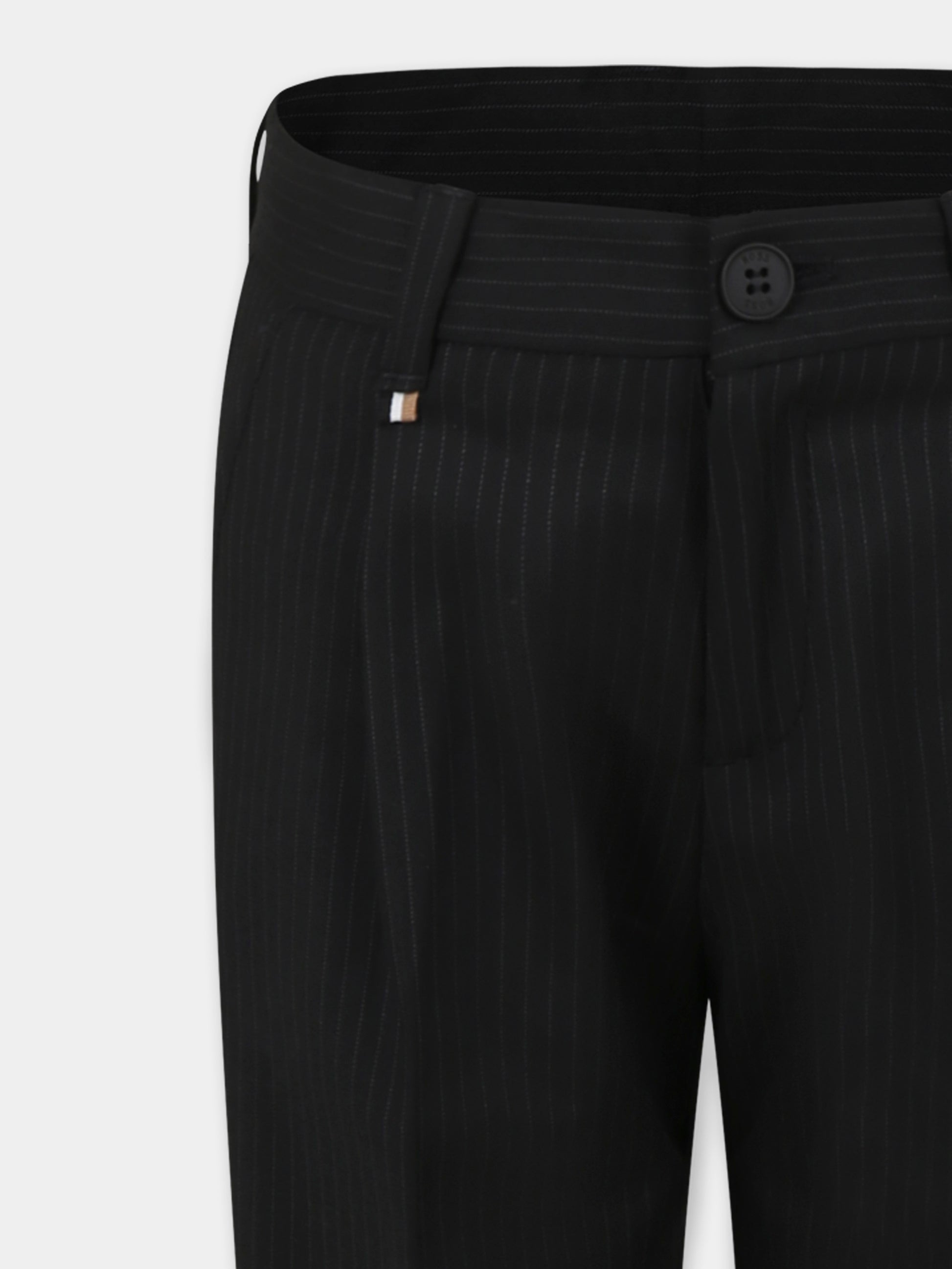 Pantaloni neri per bambino con logo,Boss,J51982 09B