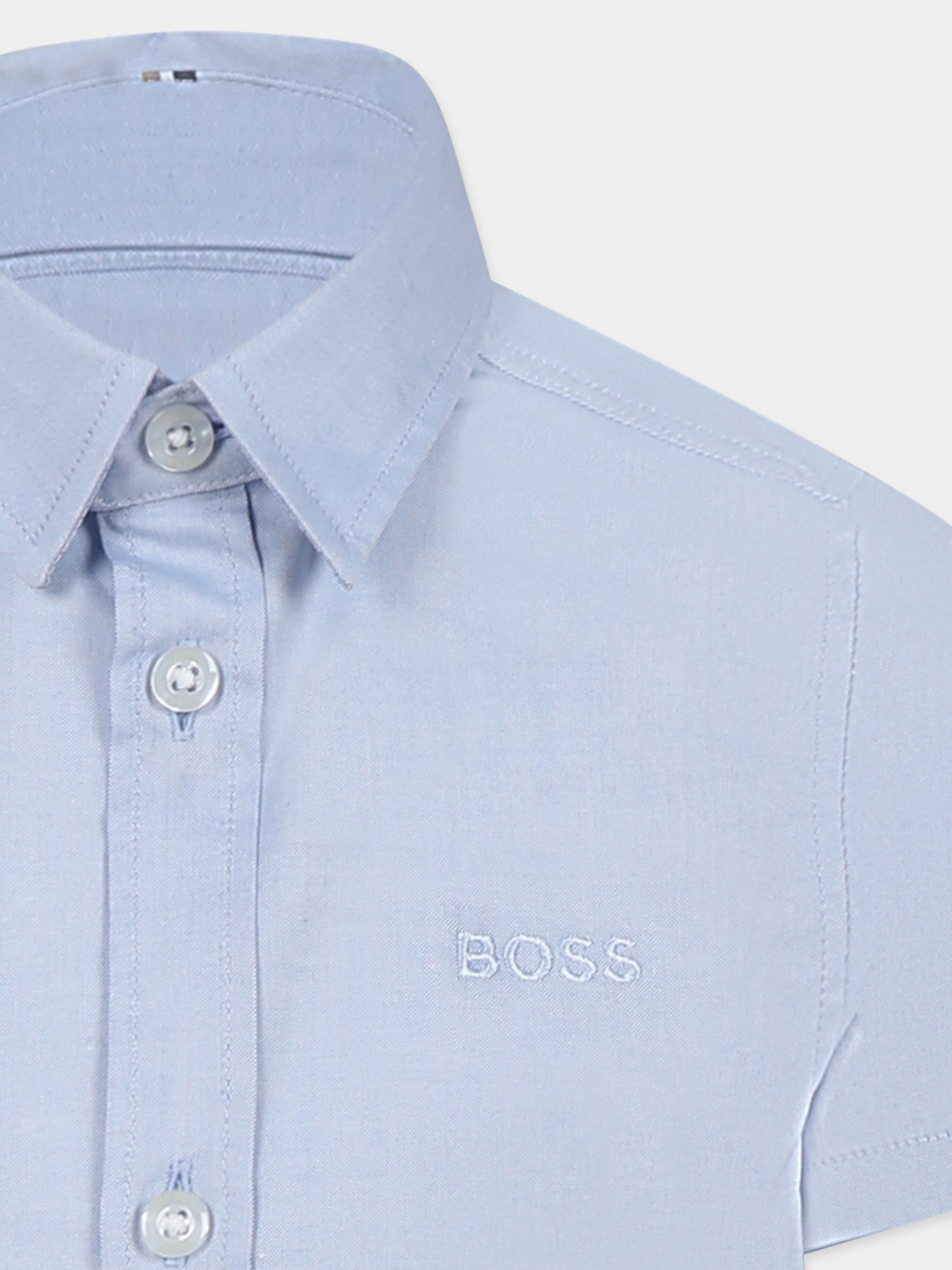 Chemise bleu clair pour garçon avec logo