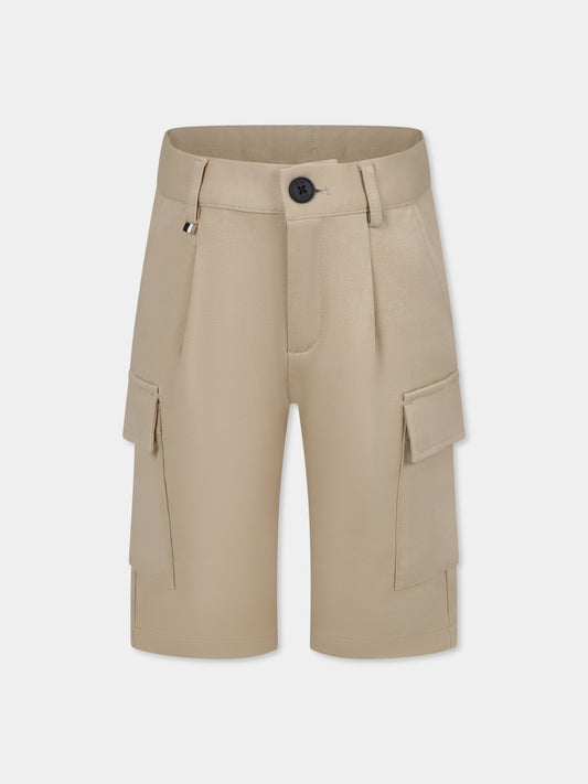 Shorts beige per bambino,Boss,J51996 249