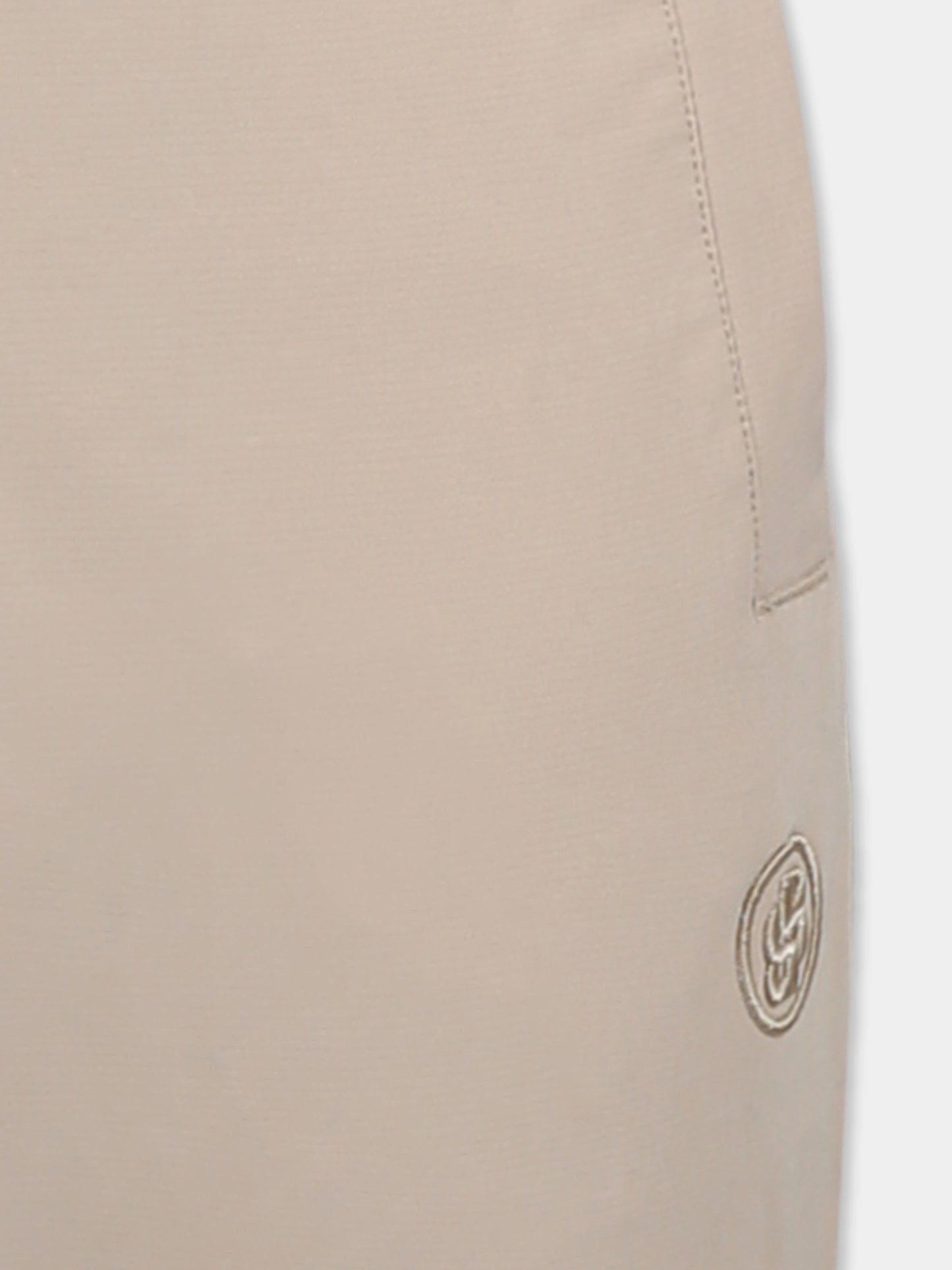 Pantaloni beige per bambino con logo,Boss,J51956 249