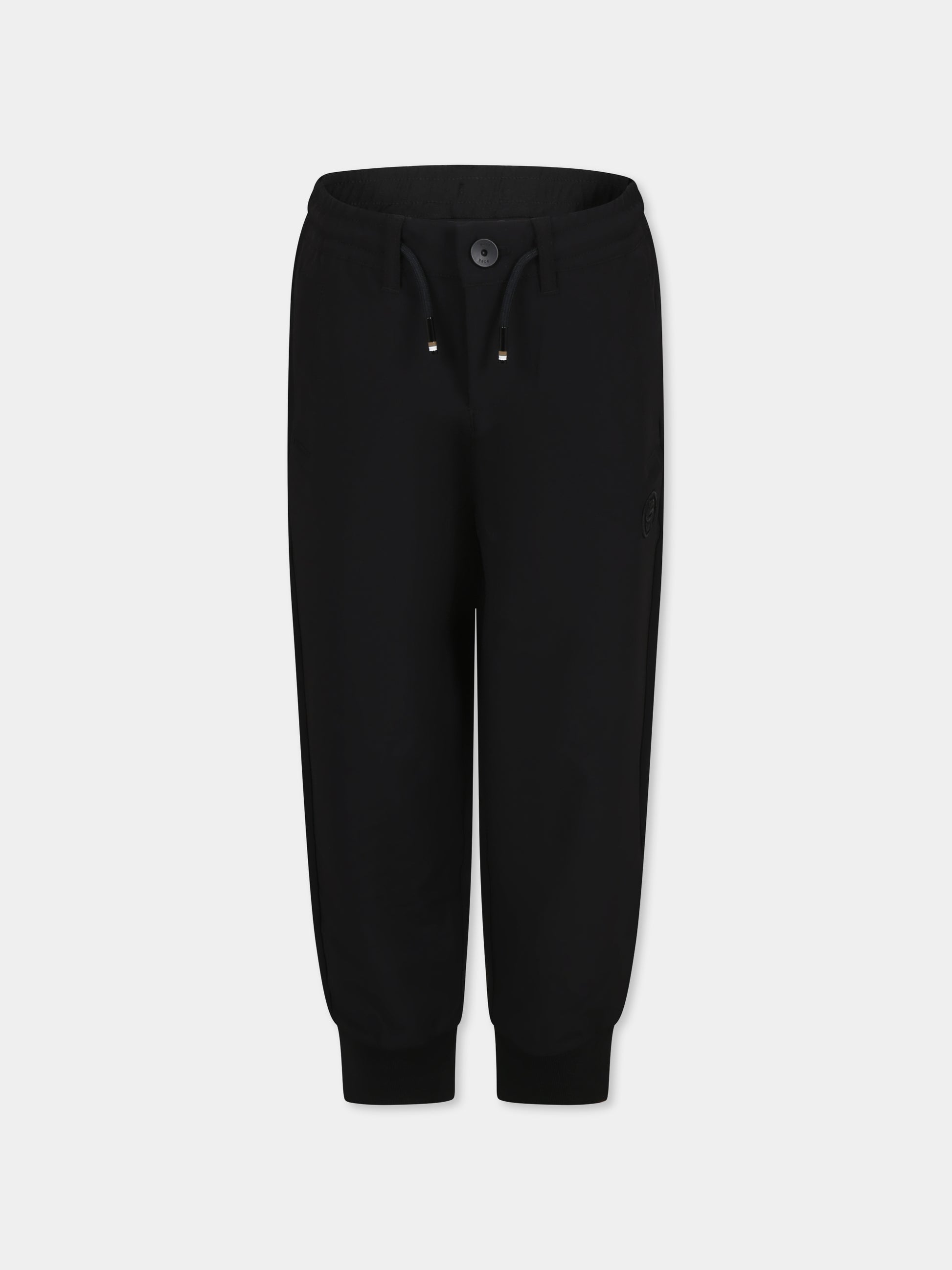 Pantaloni neri per bambino con logo,Boss,J51956 09B