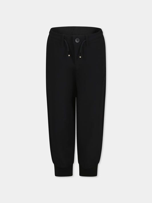Pantaloni neri per bambino con logo,Boss,J51956 09B