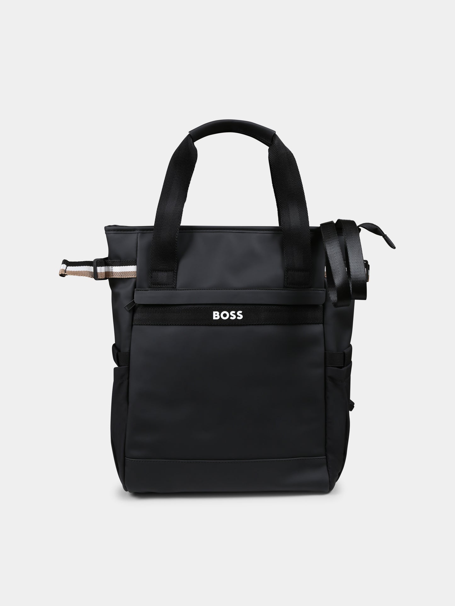 Borsa mamma nera per neonato con logo,Boss,J51735 09B