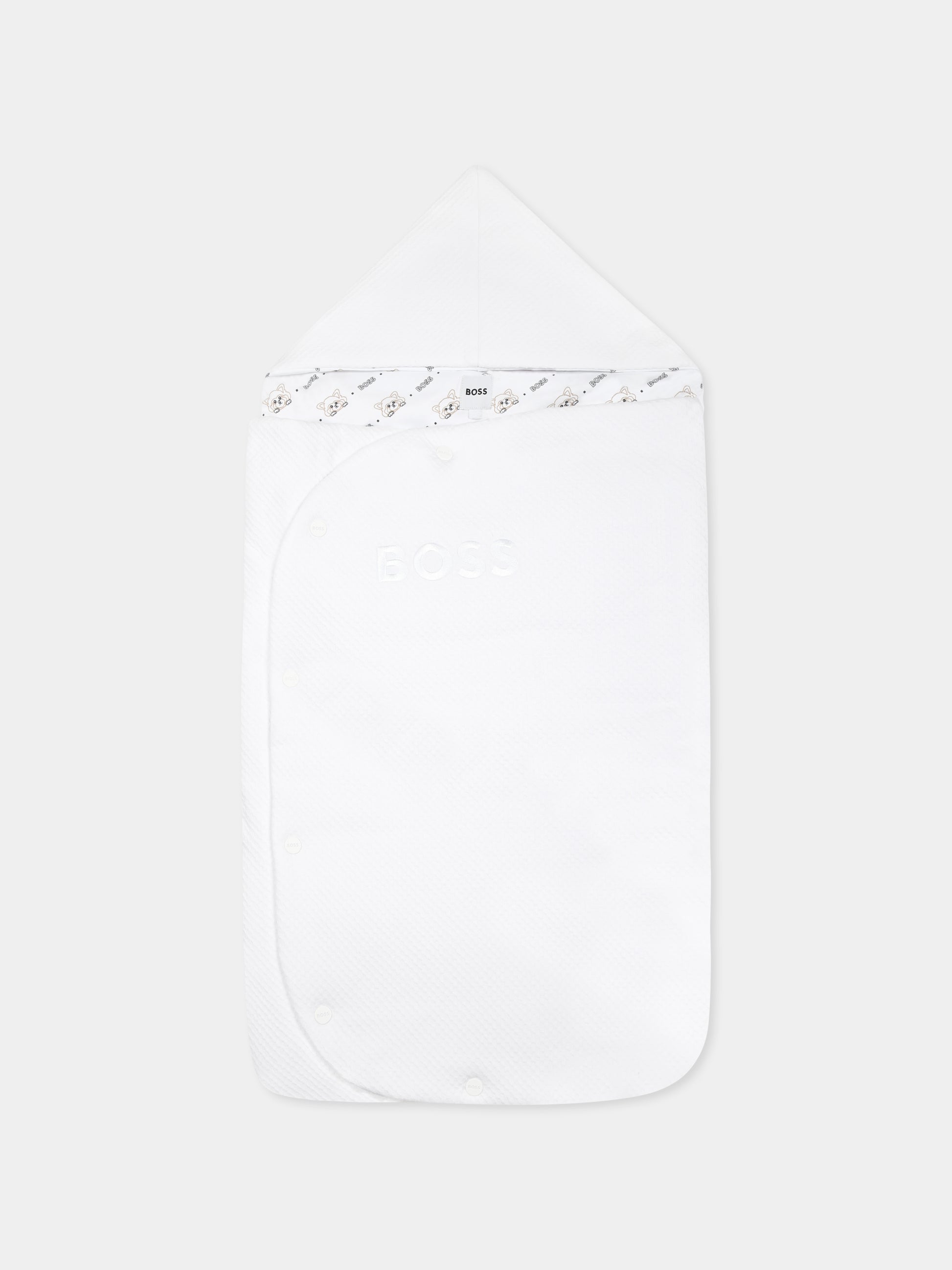 Sacco nanna bianco per neonato con panda all over,Boss,J51729 10P