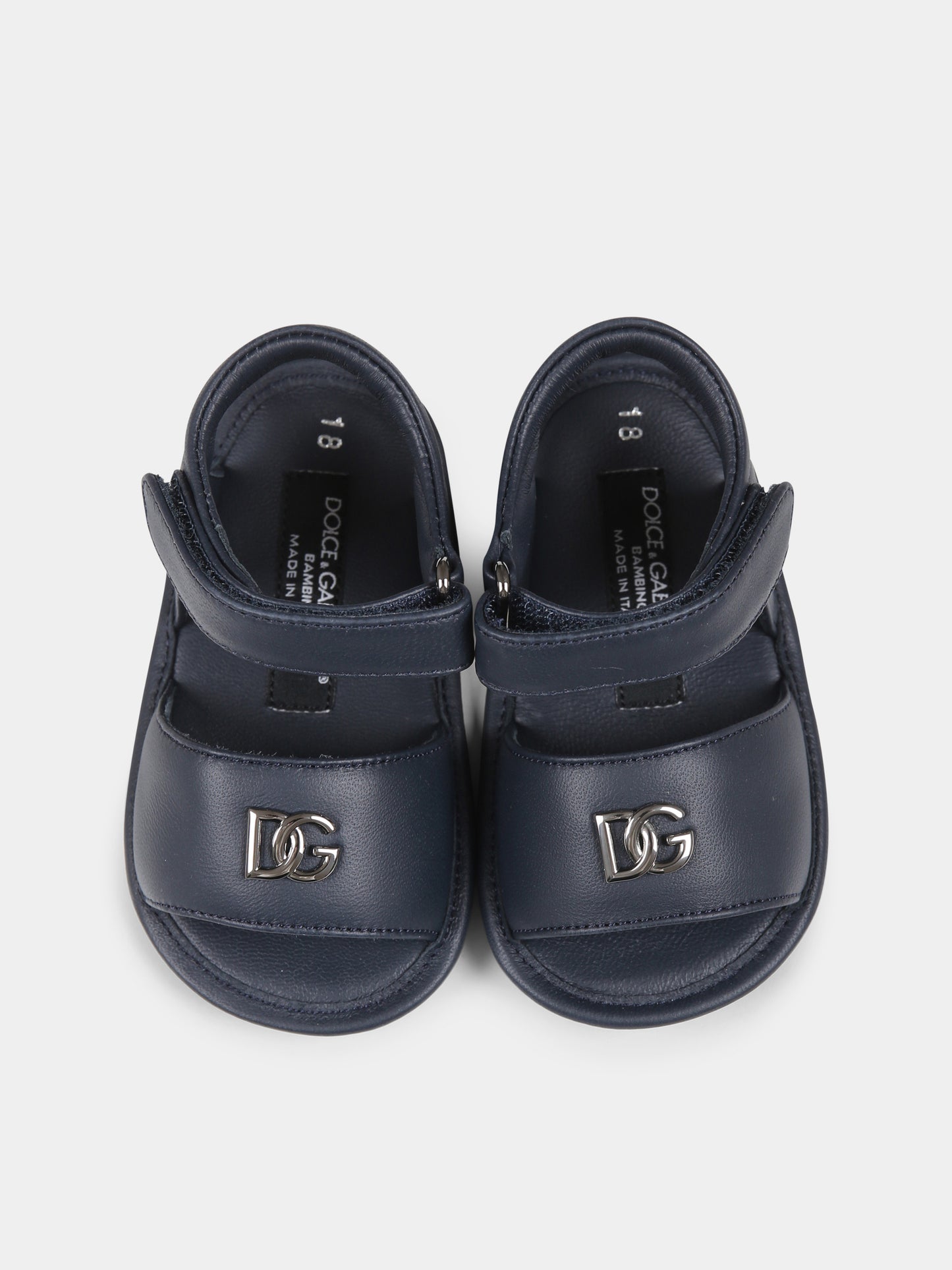 Sandali blu per neonati con logo,Dolce & Gabbana Kids,DK0157 AB793 80650