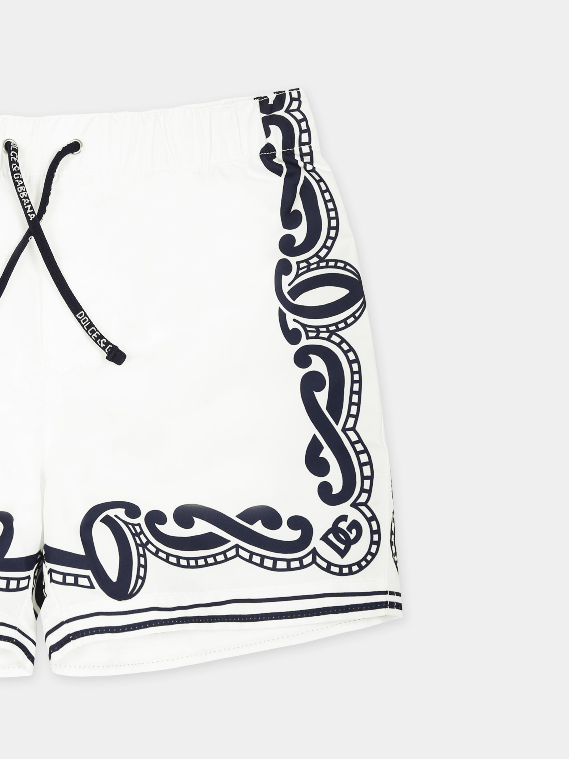 Boxer mare bianco per neonato con stampa bandana,Dolce & Gabbana Kids,L1J818 ON04N HA9RB